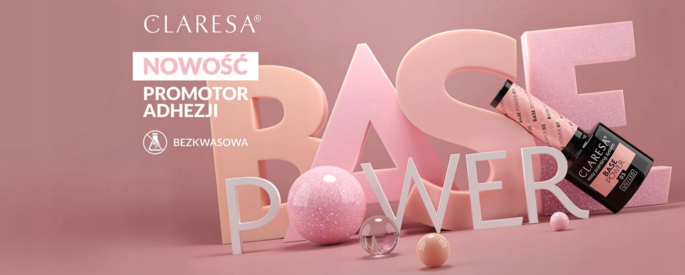 CLARESA BAZA POWER BASE BEZKWASOWA 10 z PŁATKAMI OPALIZUJĄCEJ FOLII Pojemność 5 ml