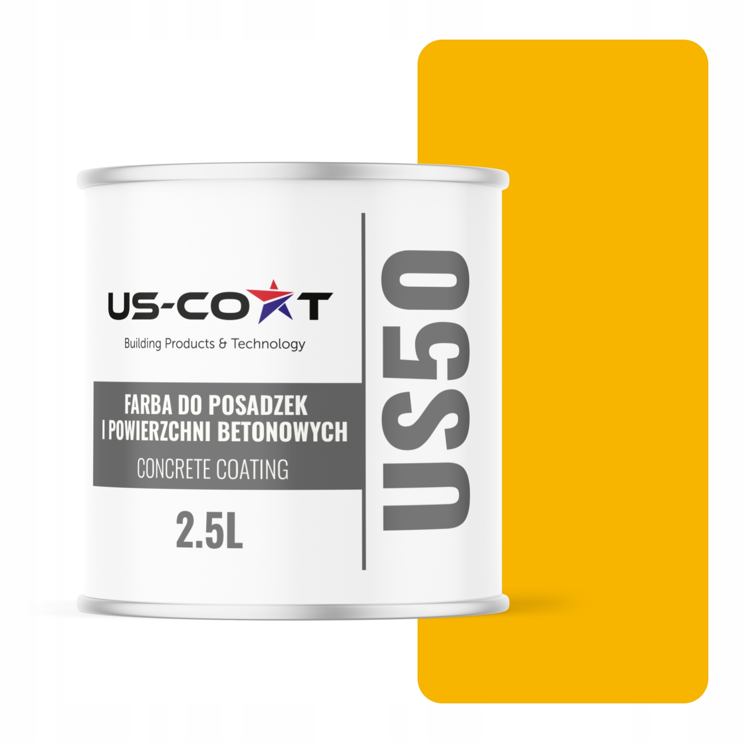 Chemicky odolná Barva Betonu podlahy do garáží, silniční žlutá 2,5 l