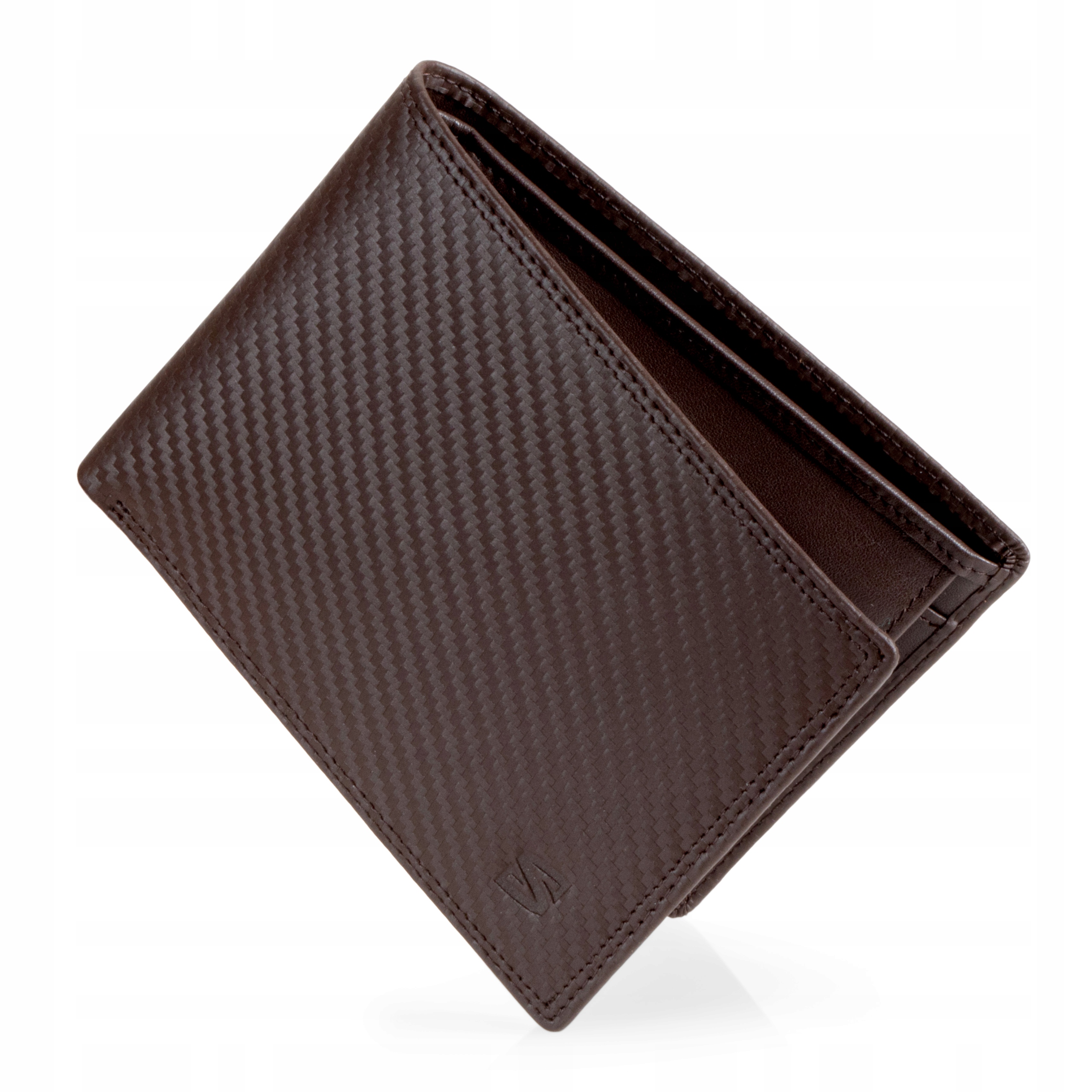 Serasar, pánská kožená peněženka [Carbon] s Rfid ochranou, hnědá