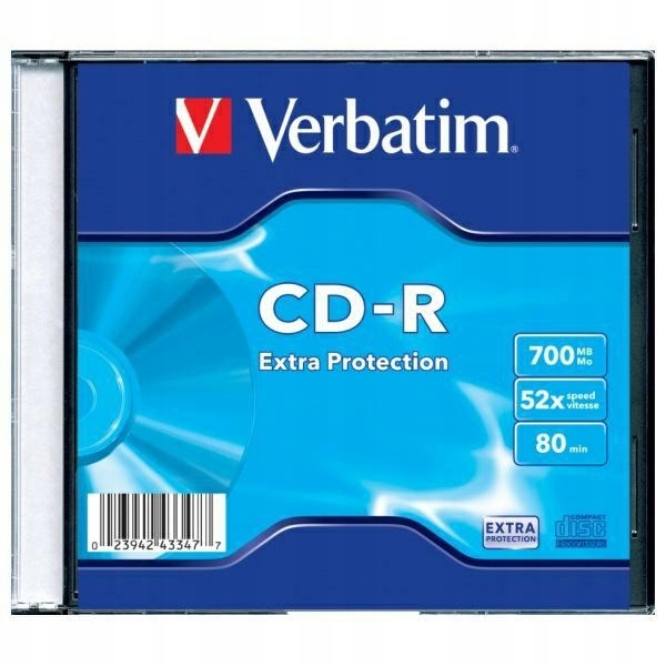Verbatim Płyta Cd-r 700MB 52x Extra Protection biały/white 1szt 43347