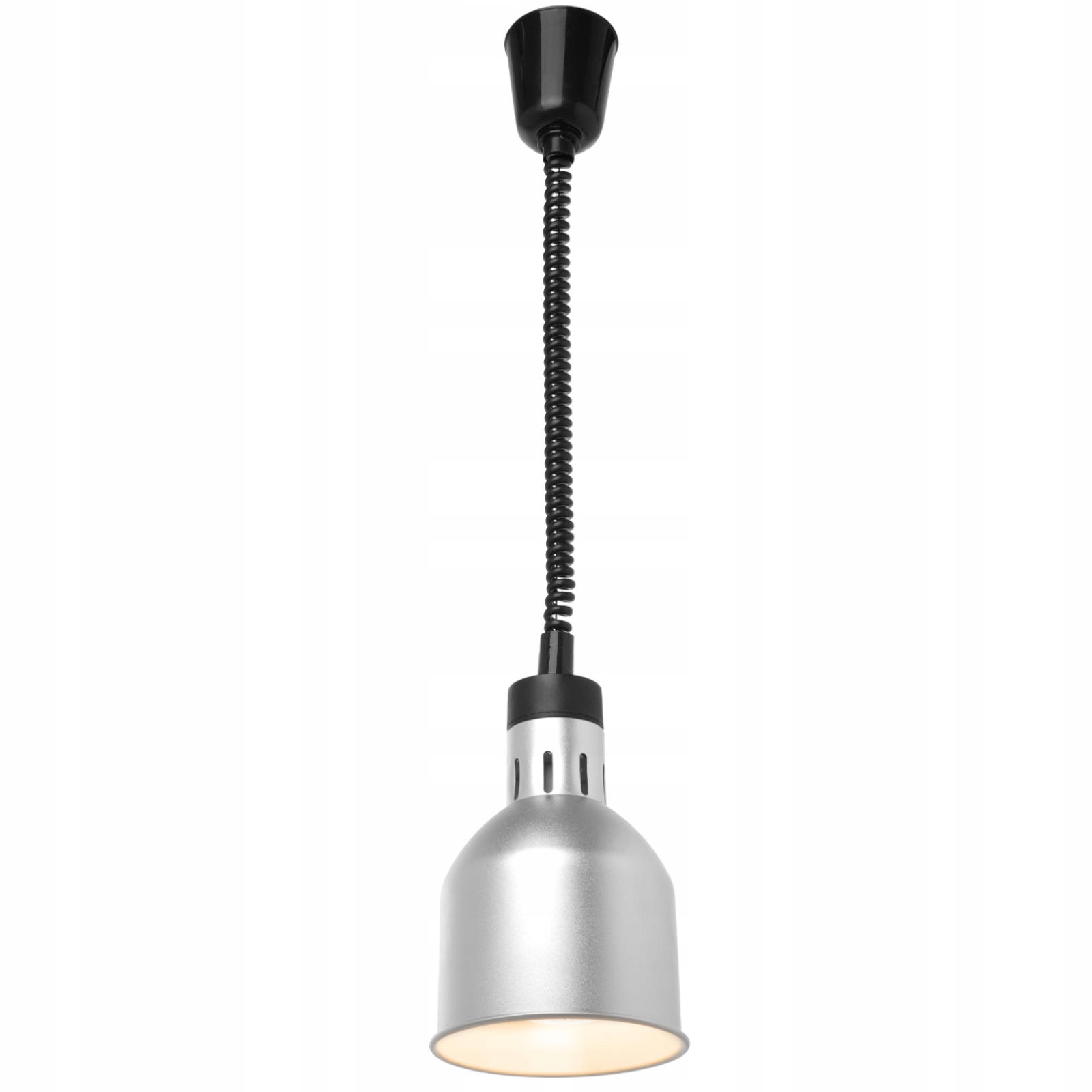 Závěsná ohřevná lampa Hendi válcová, výškově nastavitelná, stříbrná