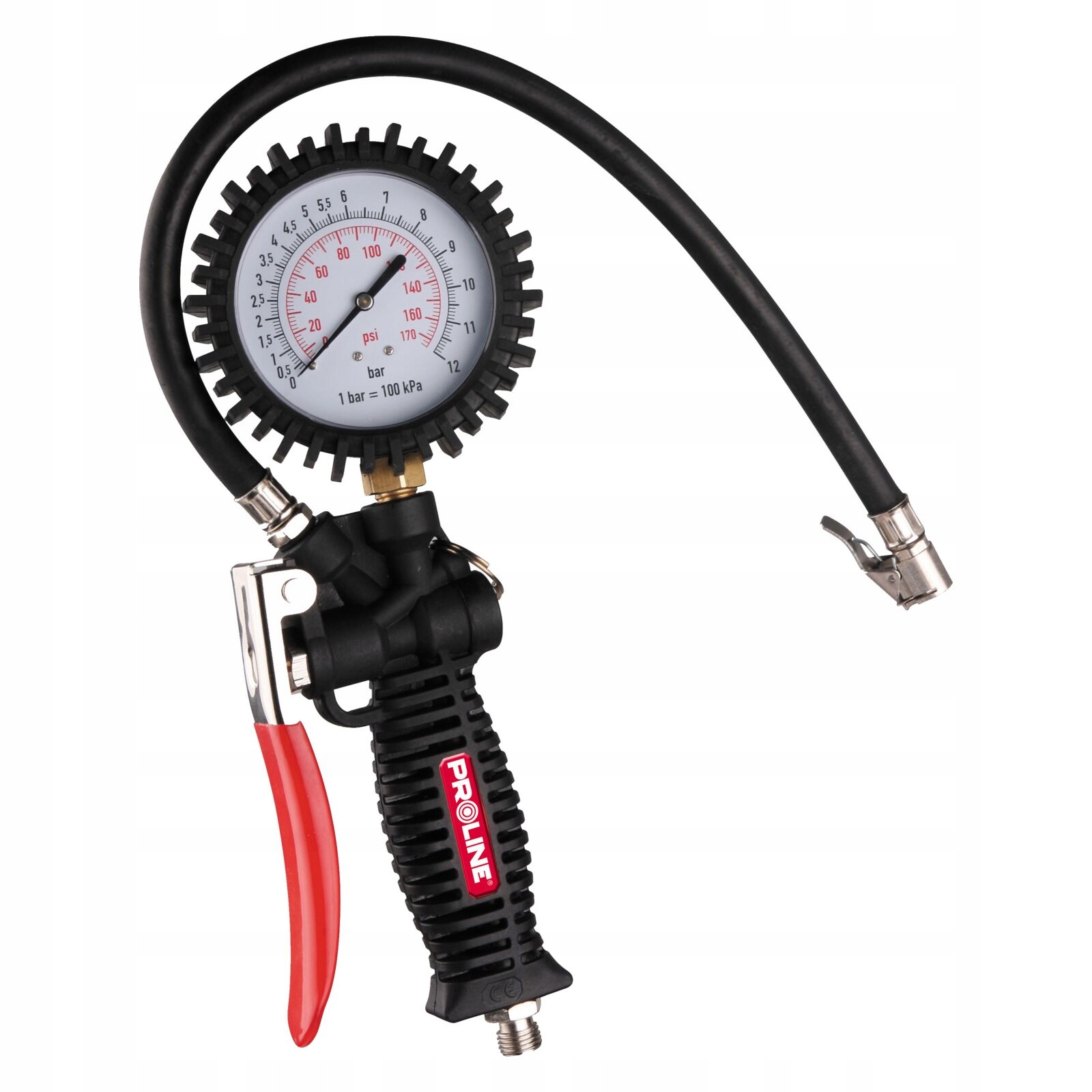 PISTOLET DO POMPOWANIA Z MANOMETREM PREMIUM, PROLINE, CE