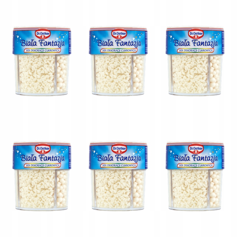 Dr. Oetker Bílá Fantazie Mix cukrových dekorací 73 g X6