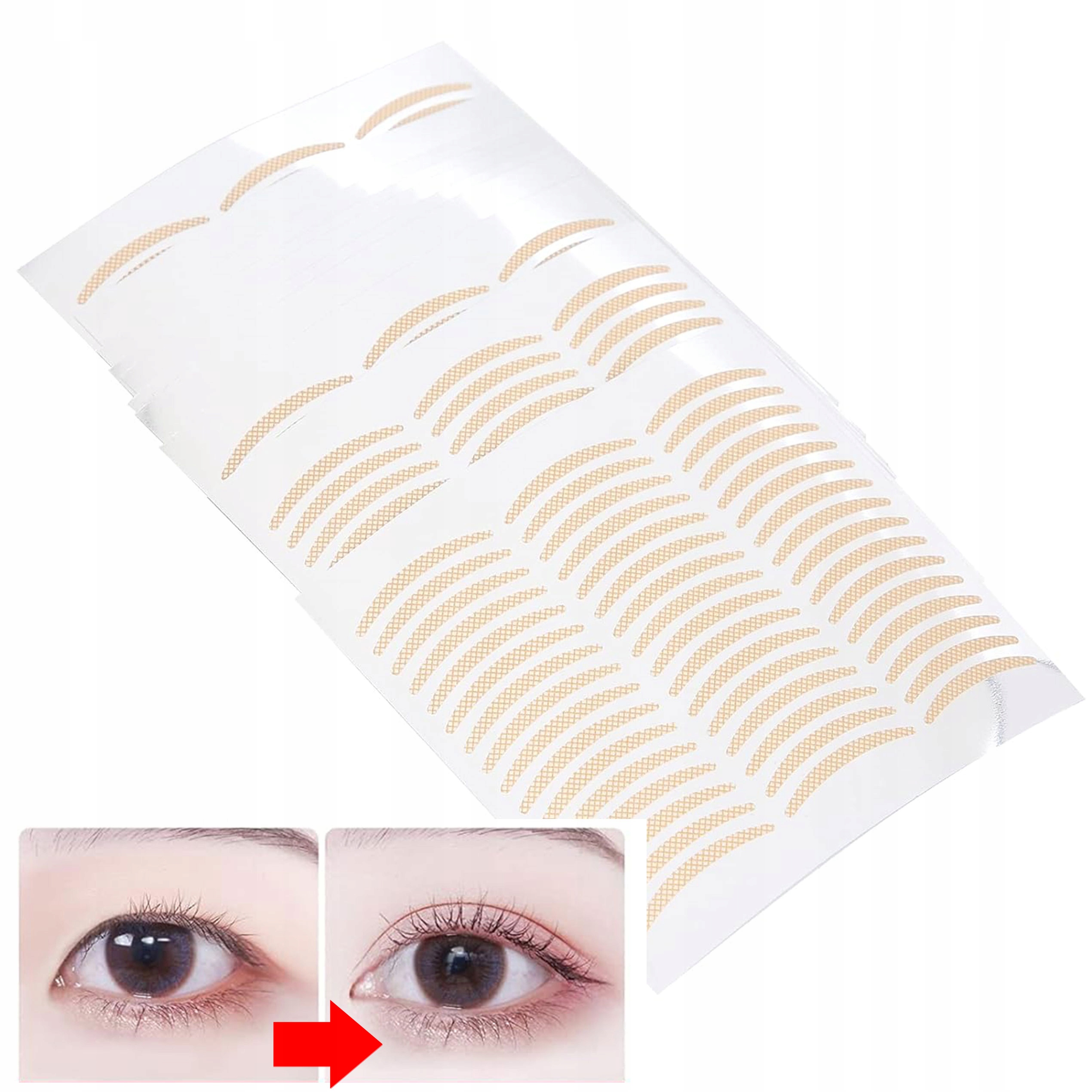 PLASTRY NA OPADAJĄCE POWIEKI TASIEMKI 720 SZT KORYGUJĄCE TASIEMKA KOMPLET Kolor dominujący odcienie brązu i beżu