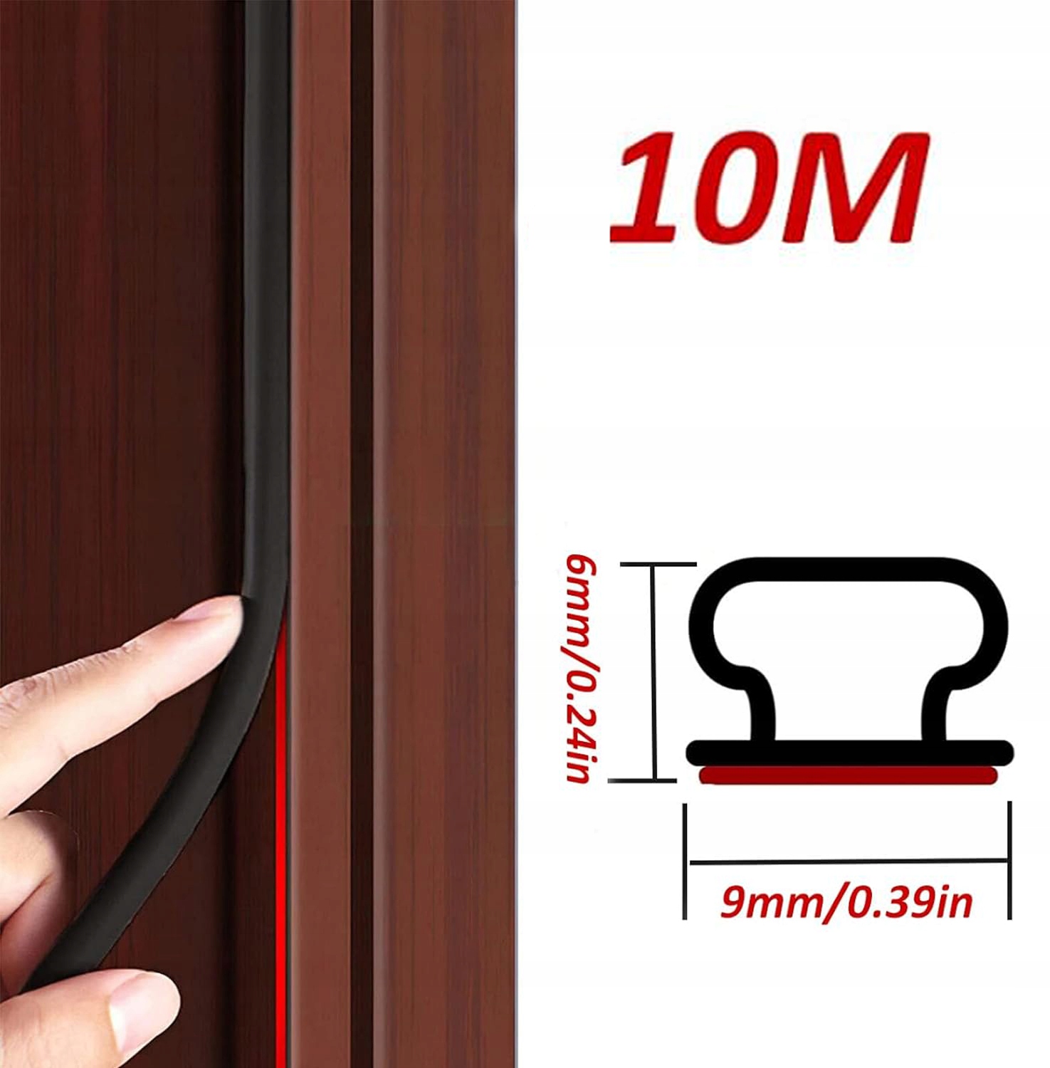 10 M TAŚMA USZCZELNIAJĄCA USZCZELKA SAMOPRZYLEPNA TPE OCHRONA PRZED KOLIZJĄ Marka bez marki