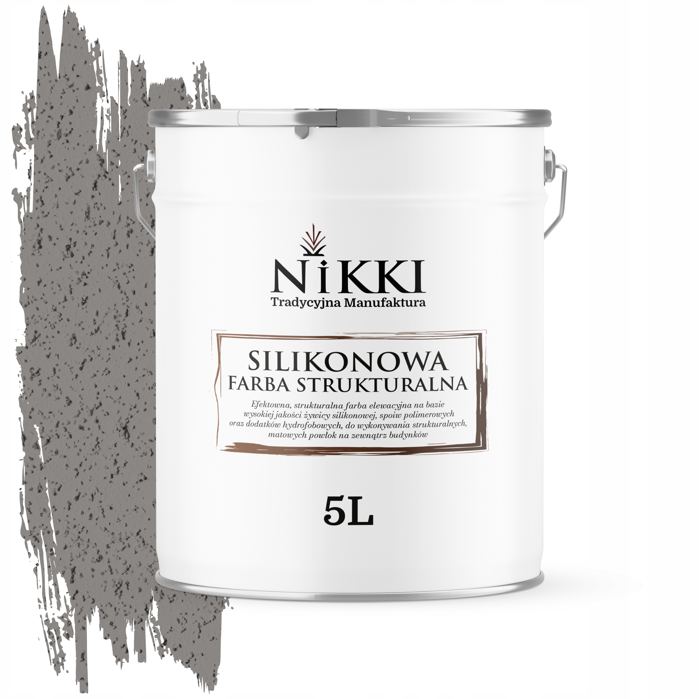 Štruktúrovaná fasádna farba silikónová 5 l šedá tmavá chladná F275 Uv