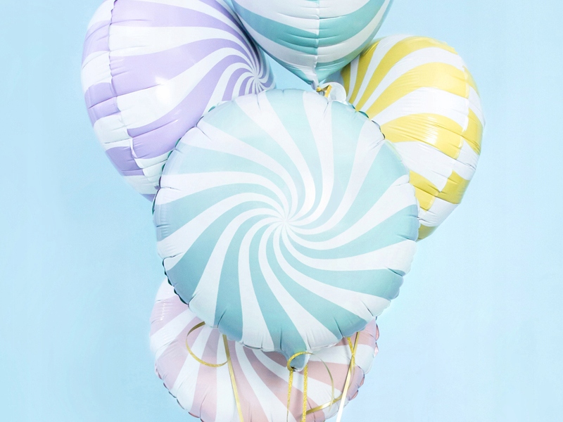 Balon foliowy Cukierek lizak miętowy Urodziny 1-99 Marka inna