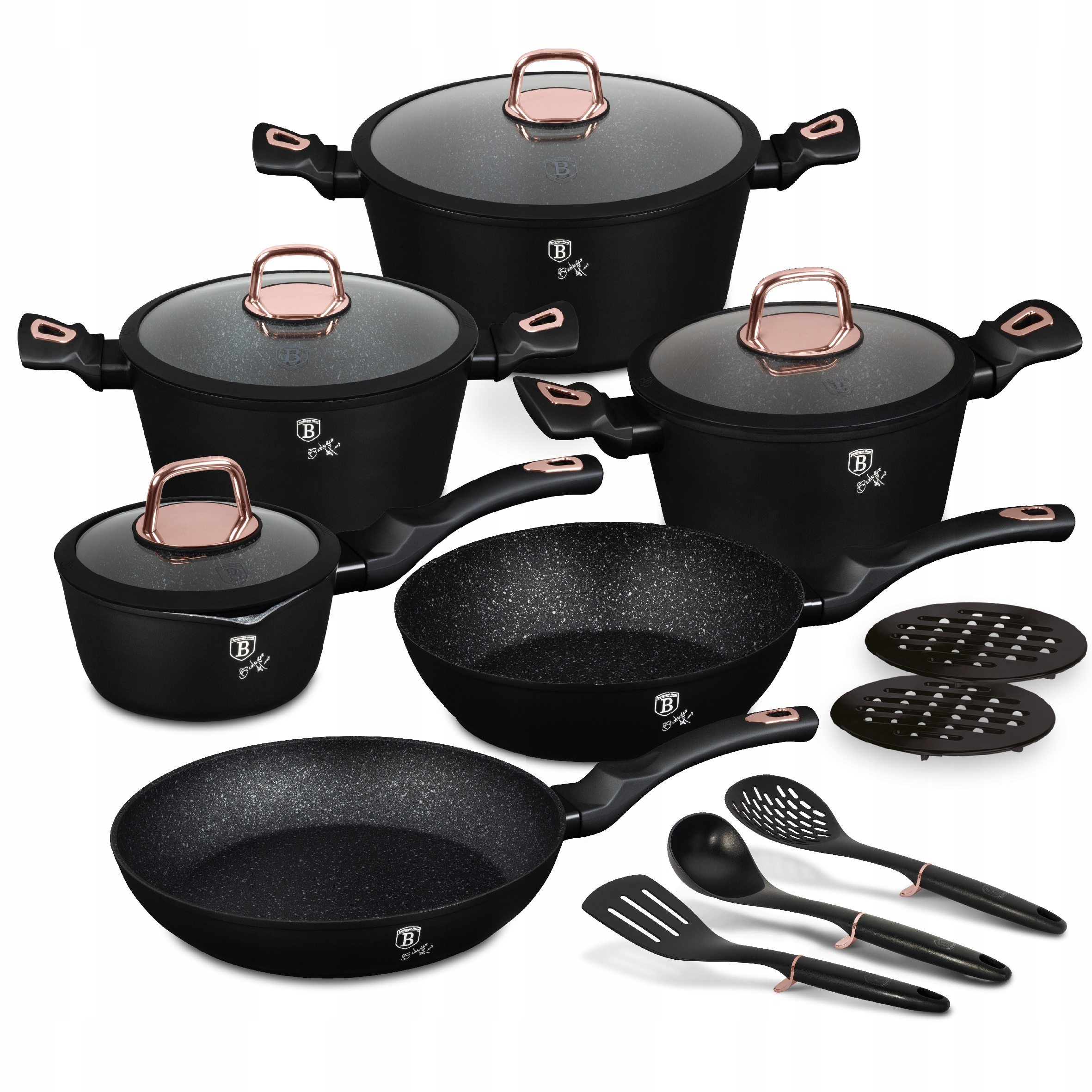 BerlingerHause Black Rose BH-8234 15 ks Súprava hrncov