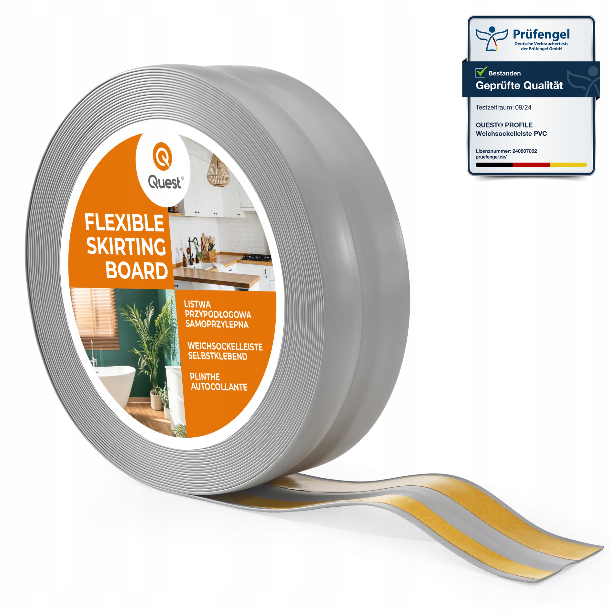 Podlahová lišta samolepicí Pvc 32x23mm šedá 25m