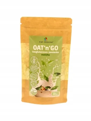 Levně 5 x Ovesná Kaše Matcha bezlepková Oat'n'GO Pięć Przemian, 85 g