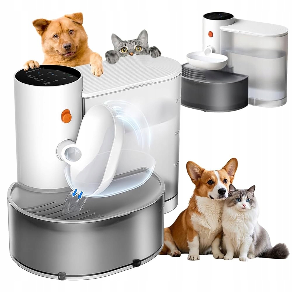 Levně Automatické Krmítko Fontána Pro Kočky Psa, Tichá, 3 Litry, Bílá