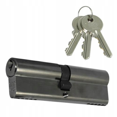 Černá dveřní vložka 50x50 mm Nikl lesklý 3 klíče