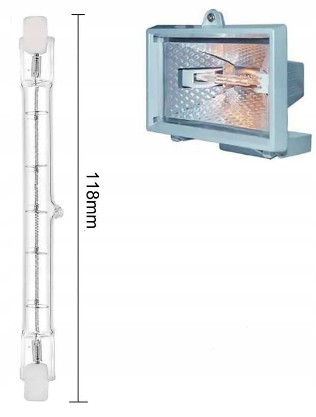 

Żarówka Wkład Żarnik Halogen 118mm