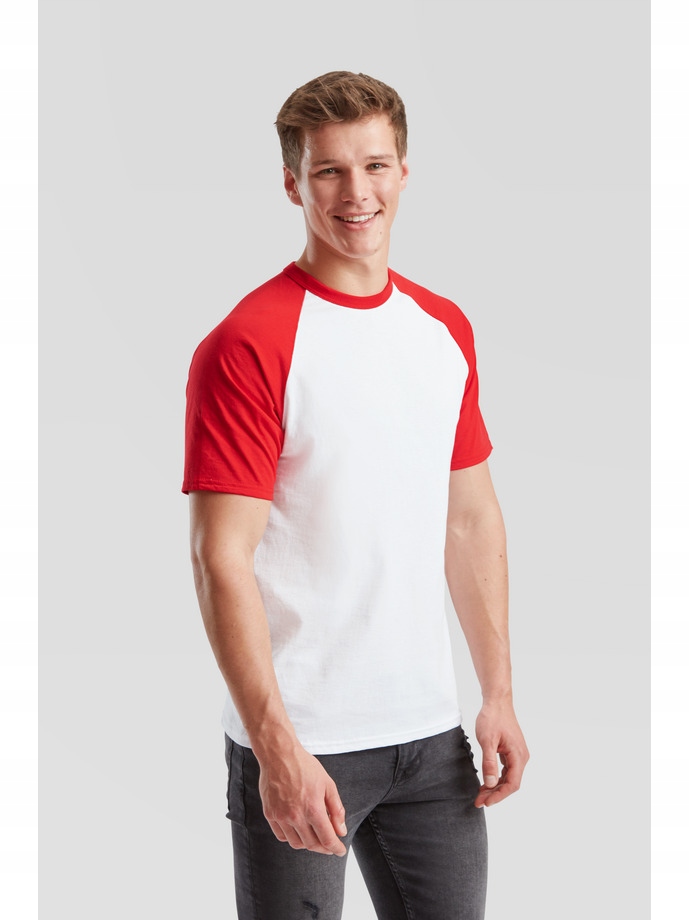 FRUIT of the LOOM T-Shirt Koszulka Kibica BIAŁO CZERWONA BASEBALL roz: 2XL Nazwa drużyny Polska