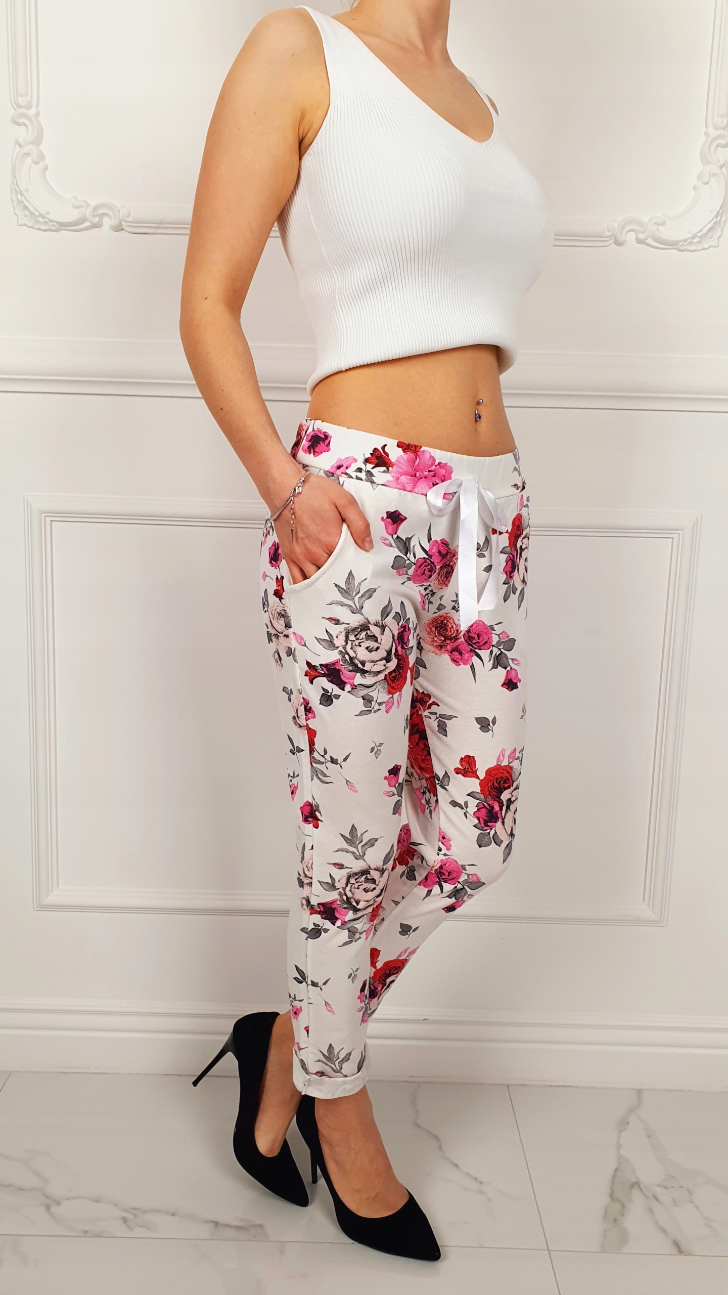 # SPODNIE Damskie DRESOWE Wygodne Bawełniane WZORY Model WŁ