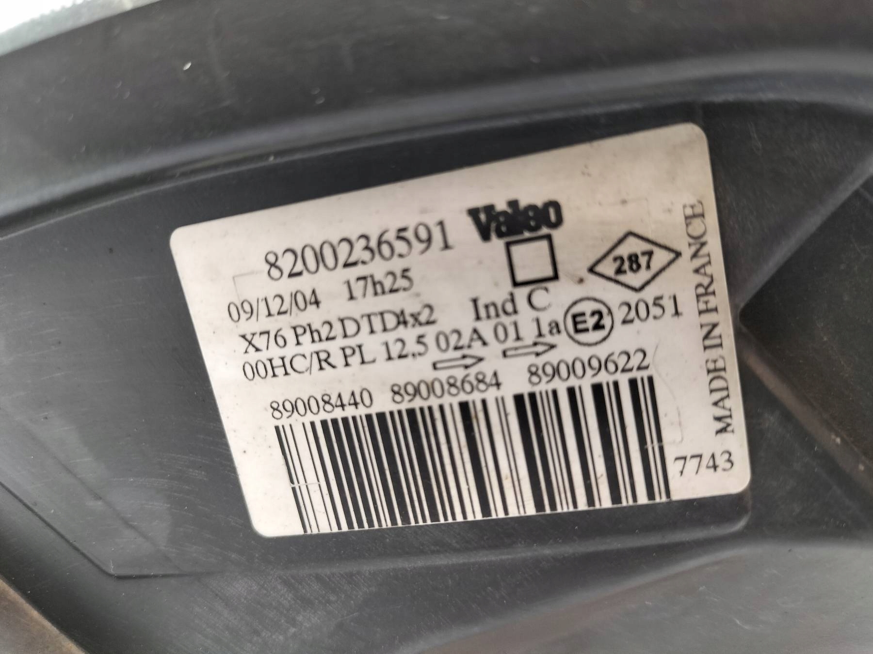 light front right EU 8200236591 Renault Kangoo and (1997-2007)