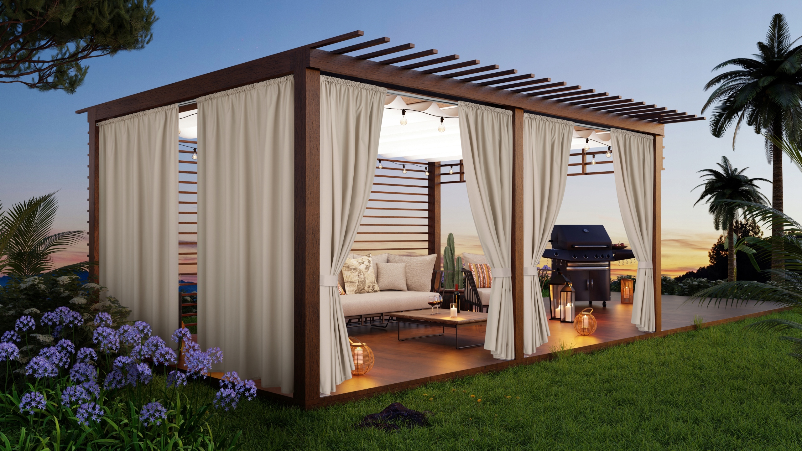 Dodatkowa opaska do ZASŁON OGRODOWYCH szarfa BEŻ Producent inna