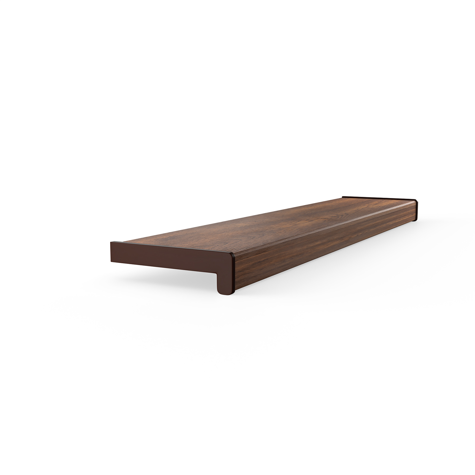 Vnitřní komorový parapet z Pvc s krytkami, šířka 30 cm, délka 110 cm, Ořech