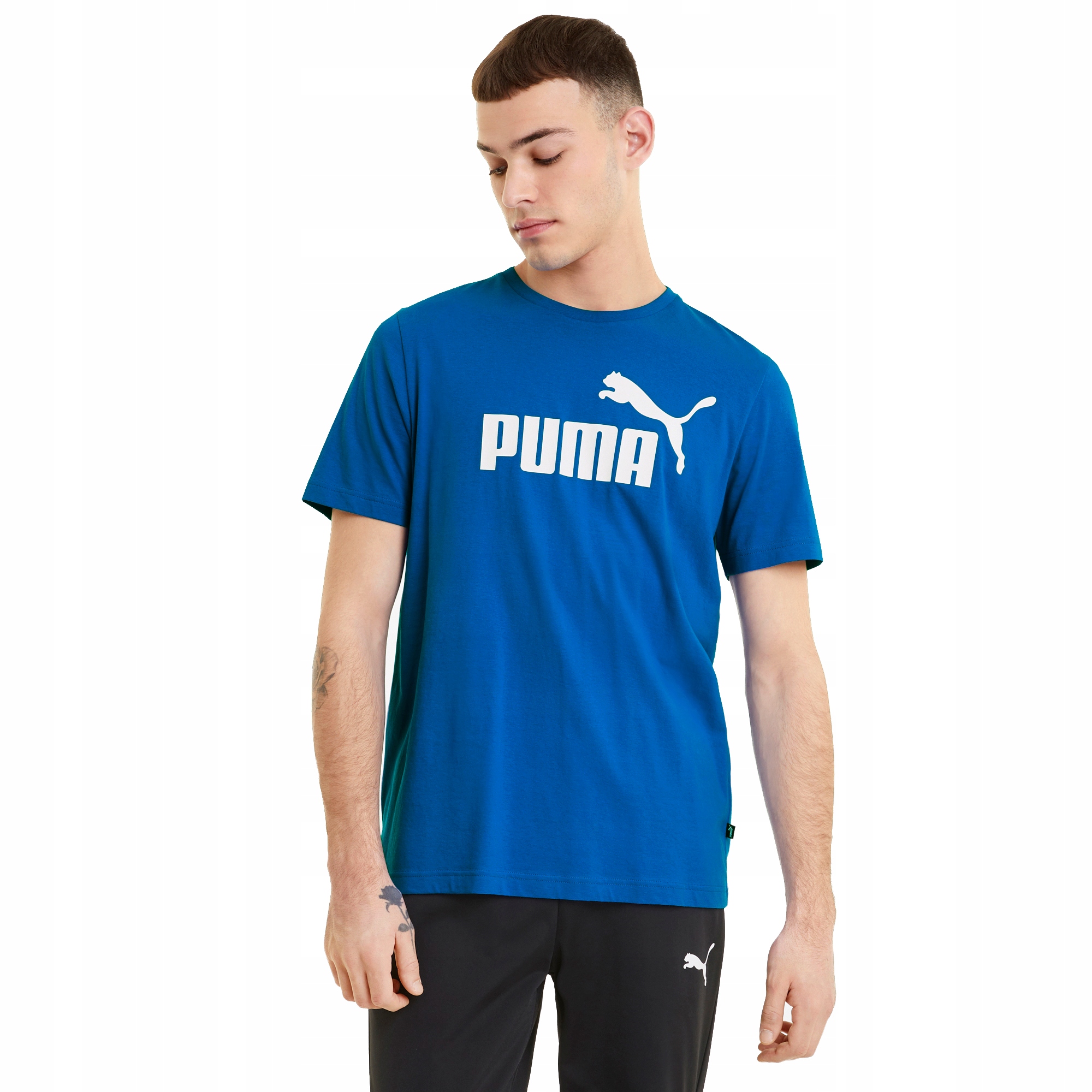 

Puma Koszulka Męska T-shirt Ess Logo Tee Blue r. S