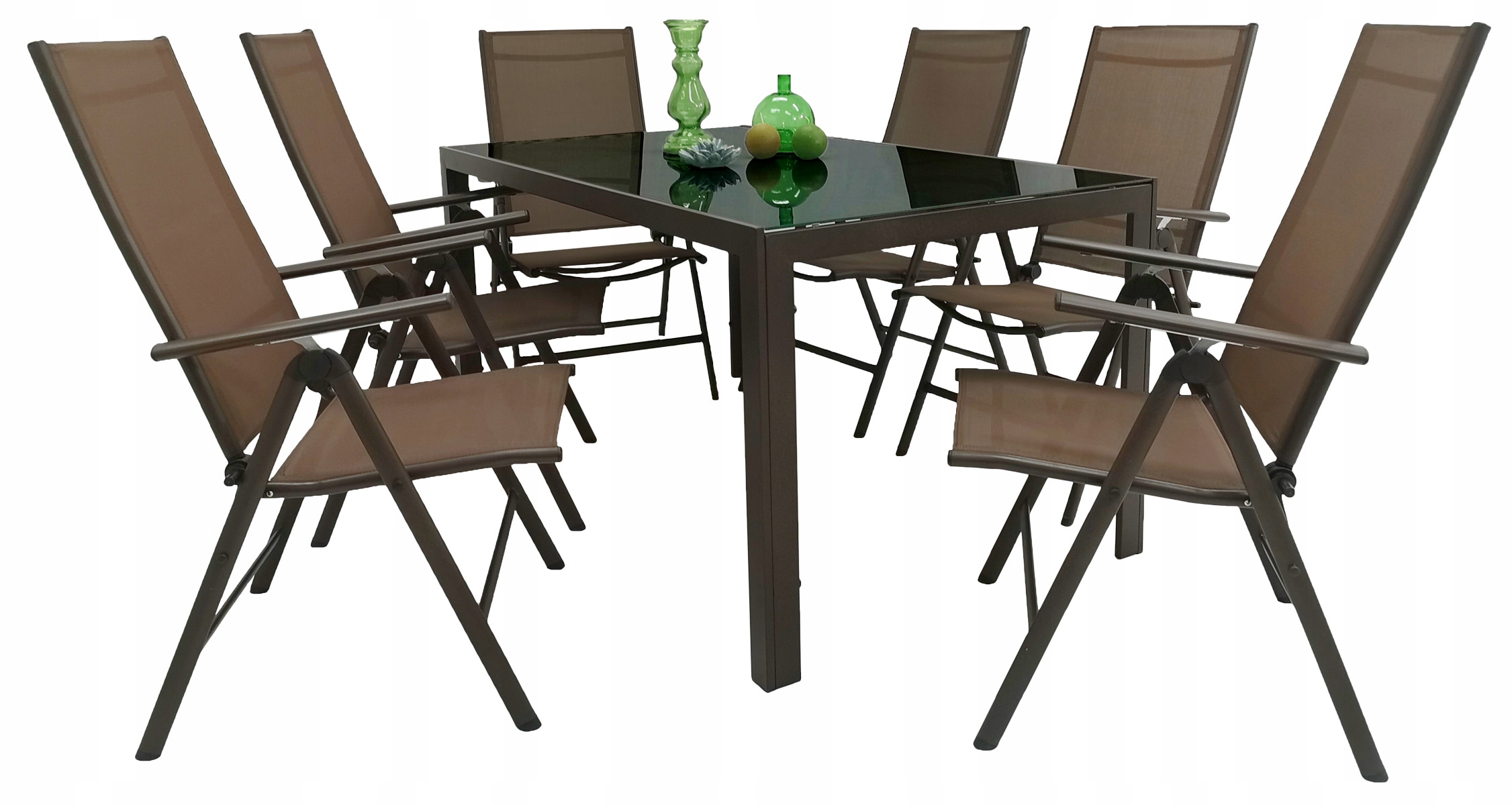 НАБОР САДОВОЙ МЕБЕЛИ СТОЛ С 6 СКЛАДНЫМИ СТУЛЬЯМИ