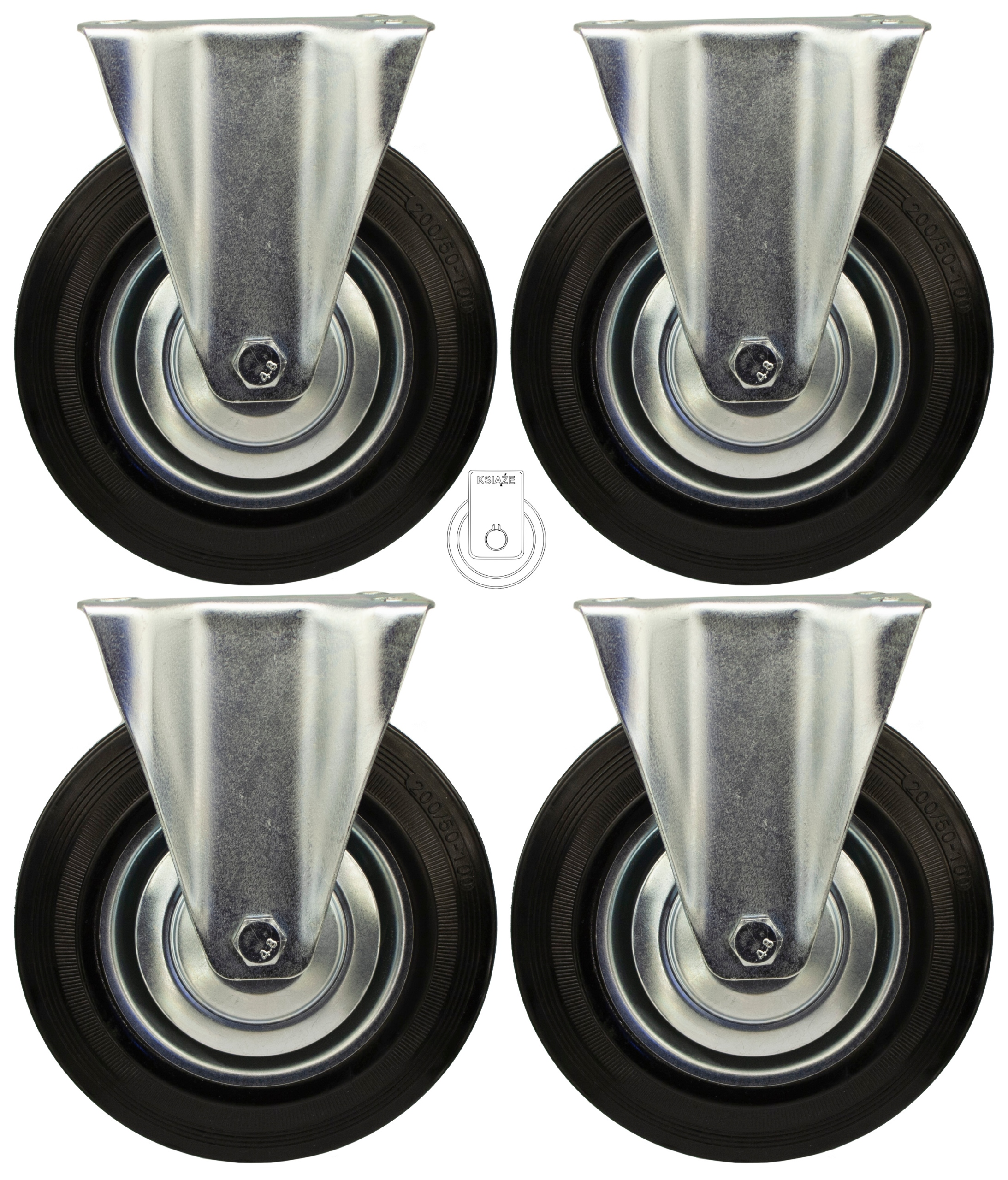 

Komplet 4 Szt. Kół fi 200 wózek regał 4x3STGU100