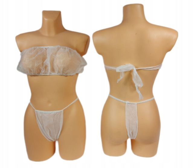 Stringi jednorazowe damskie białe 10 szt. Majtki jednorazowe