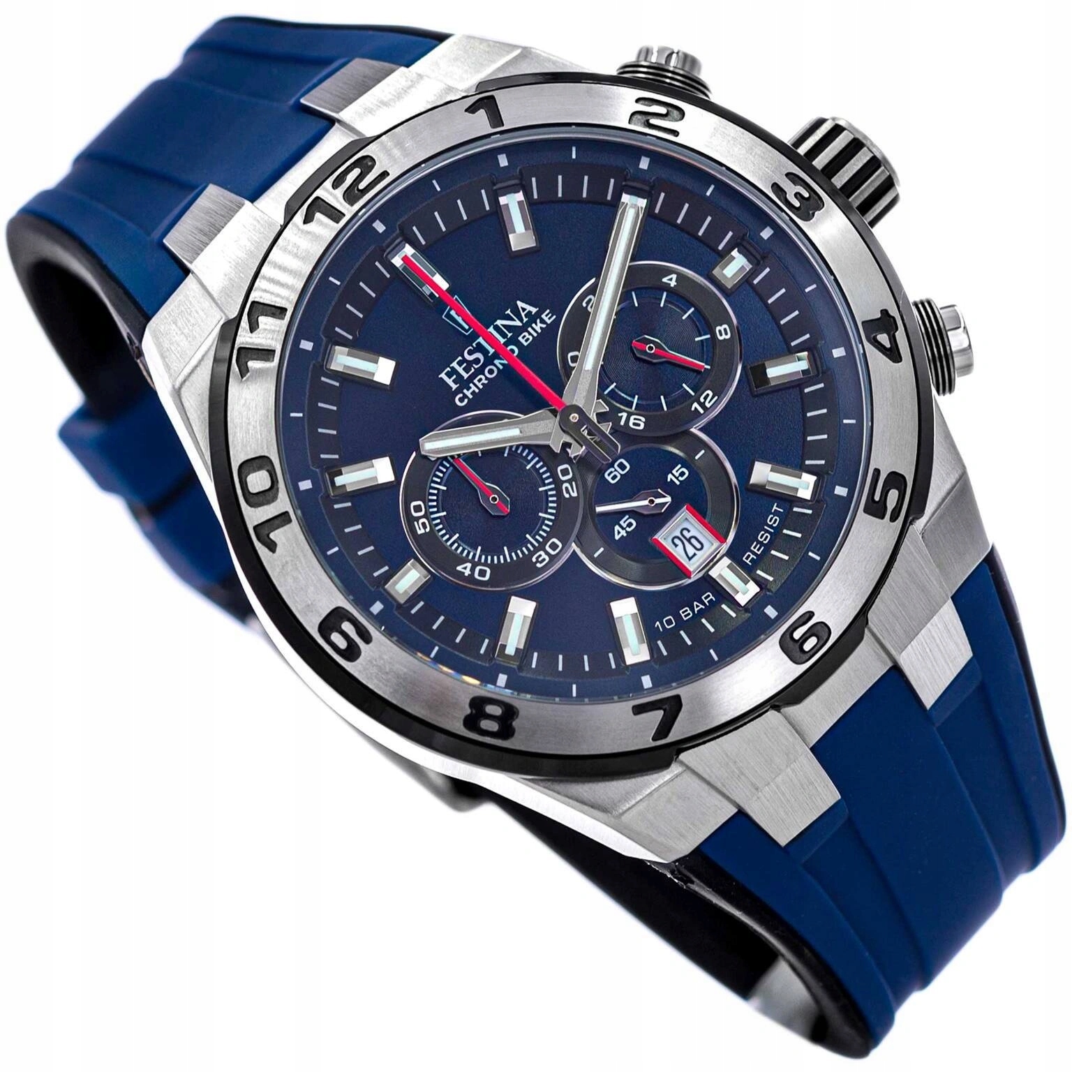 Pánské Hodinky Festina F20671/1 Chrono Bike 10BAR Tmavě Modré Stopky Datumovka