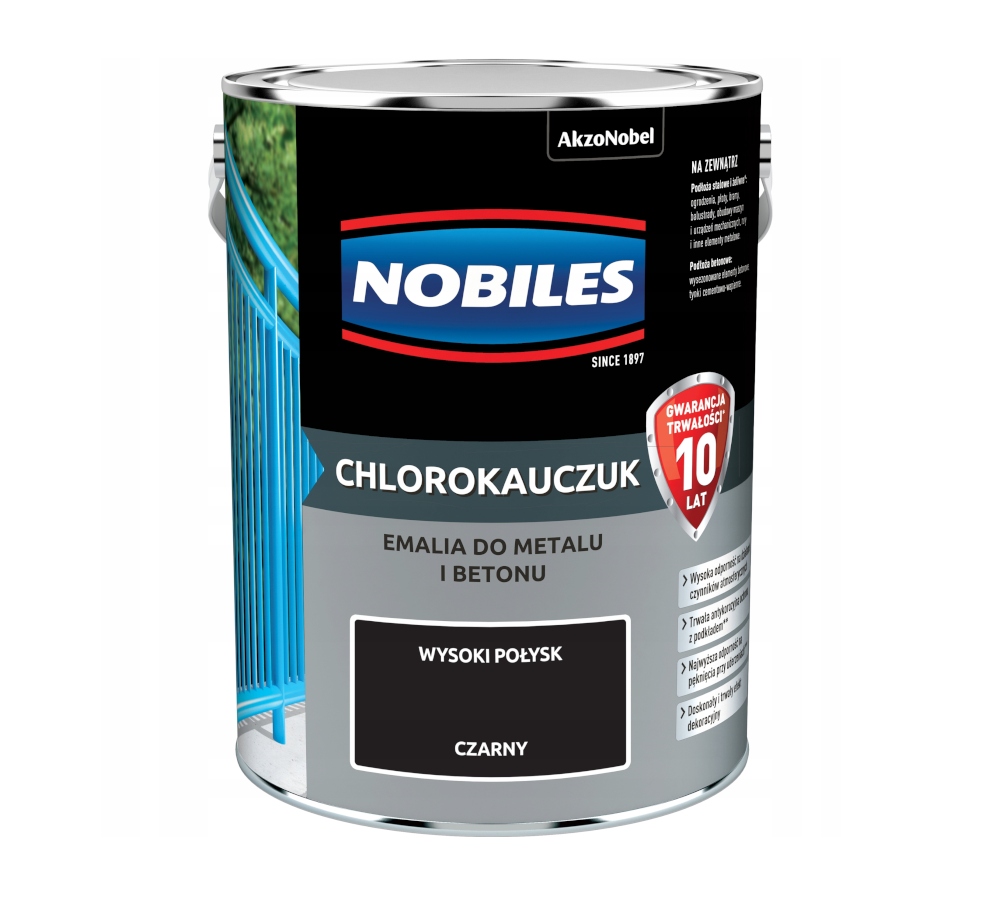 Nobiles Chlorokauczuk Emalia 5L Czarny