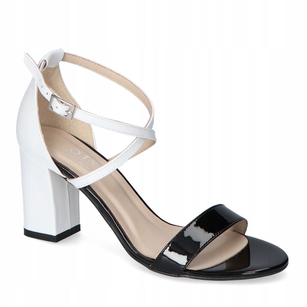Sandály Kotyl 4351 Černá/Bílý lak