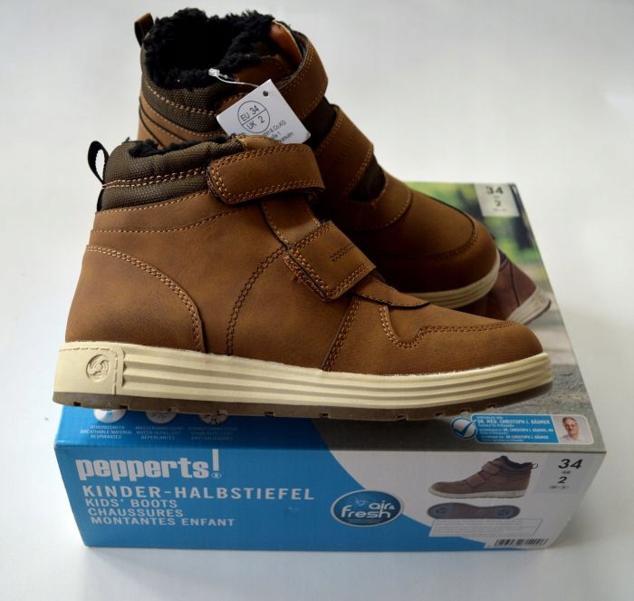 Buty Jesień Zima Za kostkę 34 Rzepy Wkładka 22,5cm Bohater brak