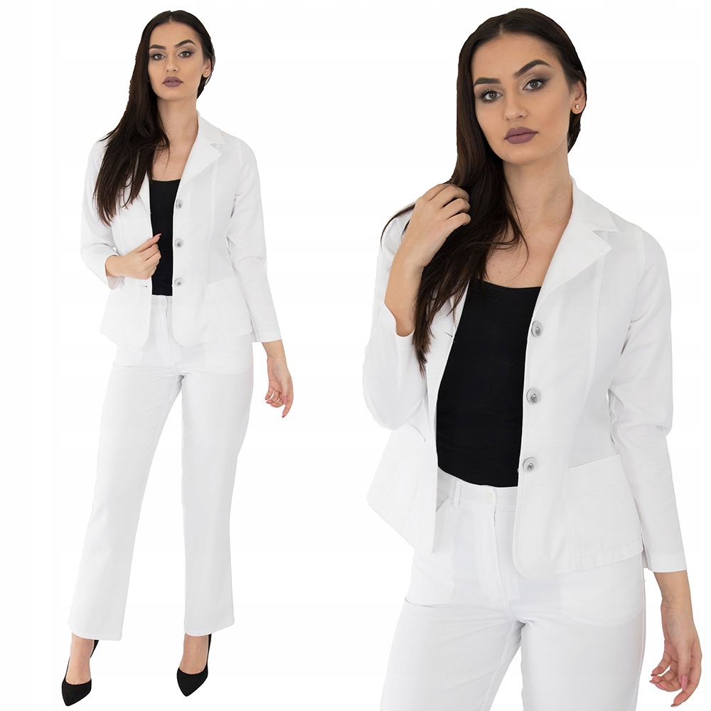 Mikel Żakiet Marynarka Bawełna Klasyk (38-54) biały r.38