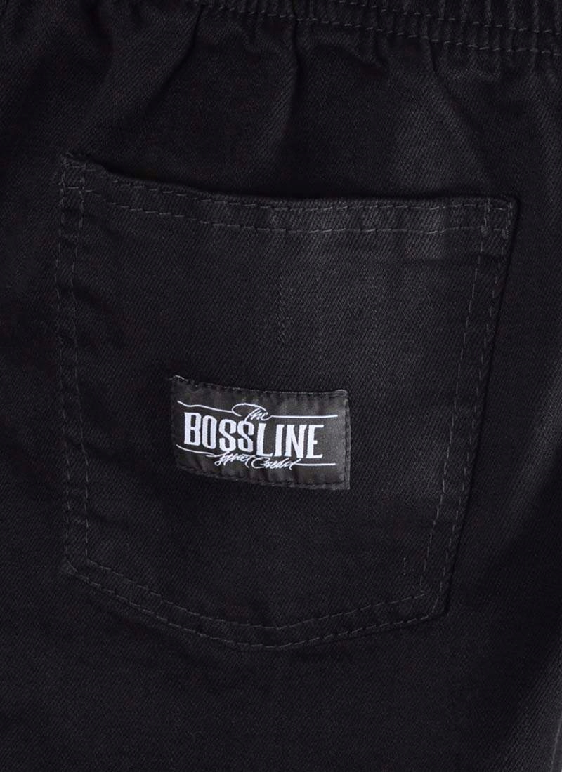 Spodnie XL Bossline Cut Jeans Joggery Czarne Zapięcie wiązanie