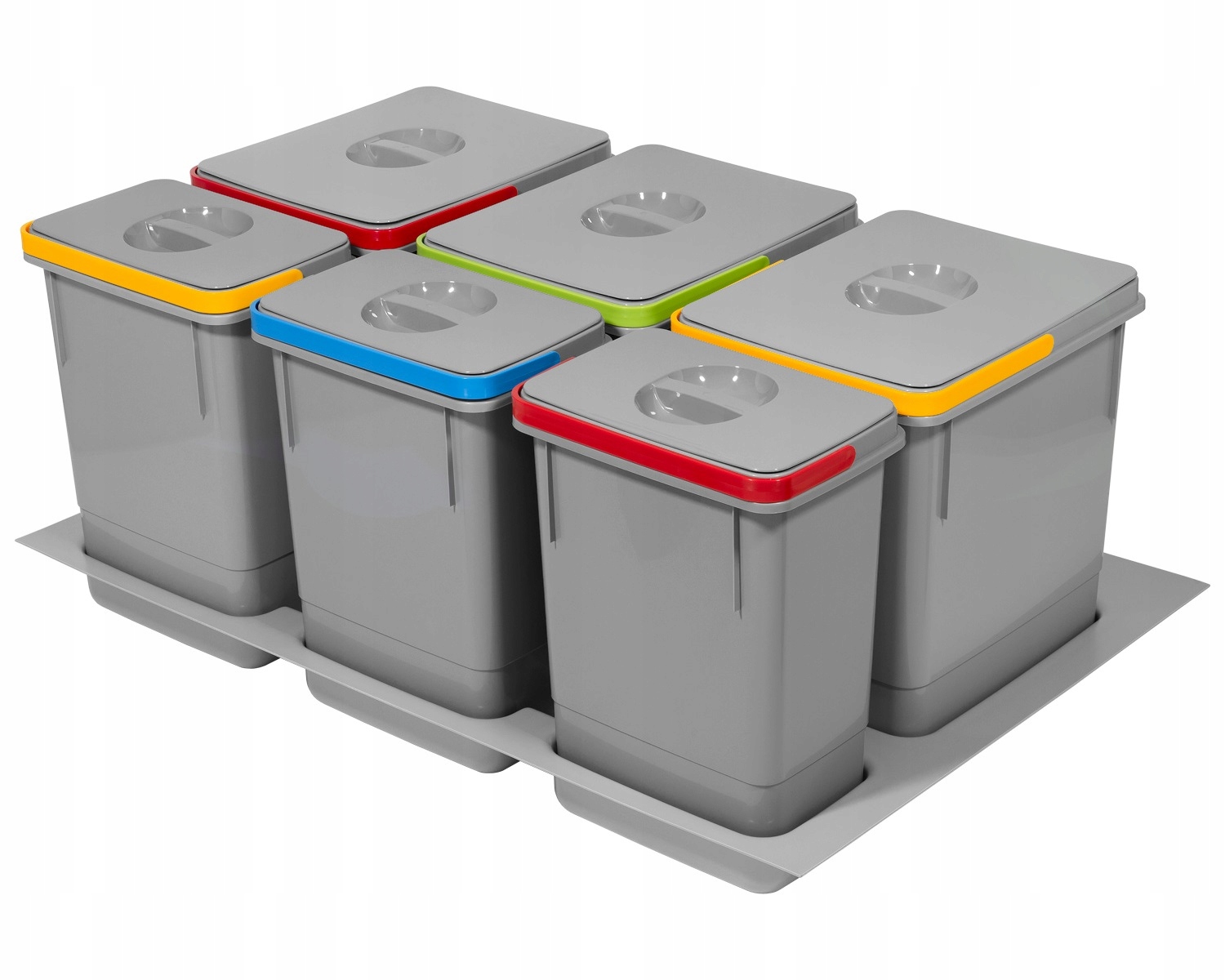 Kôš Zakladač 800MM Na Odpadky Rubio 3x15L+3x7L Sivý Amix Vložka Nádoby