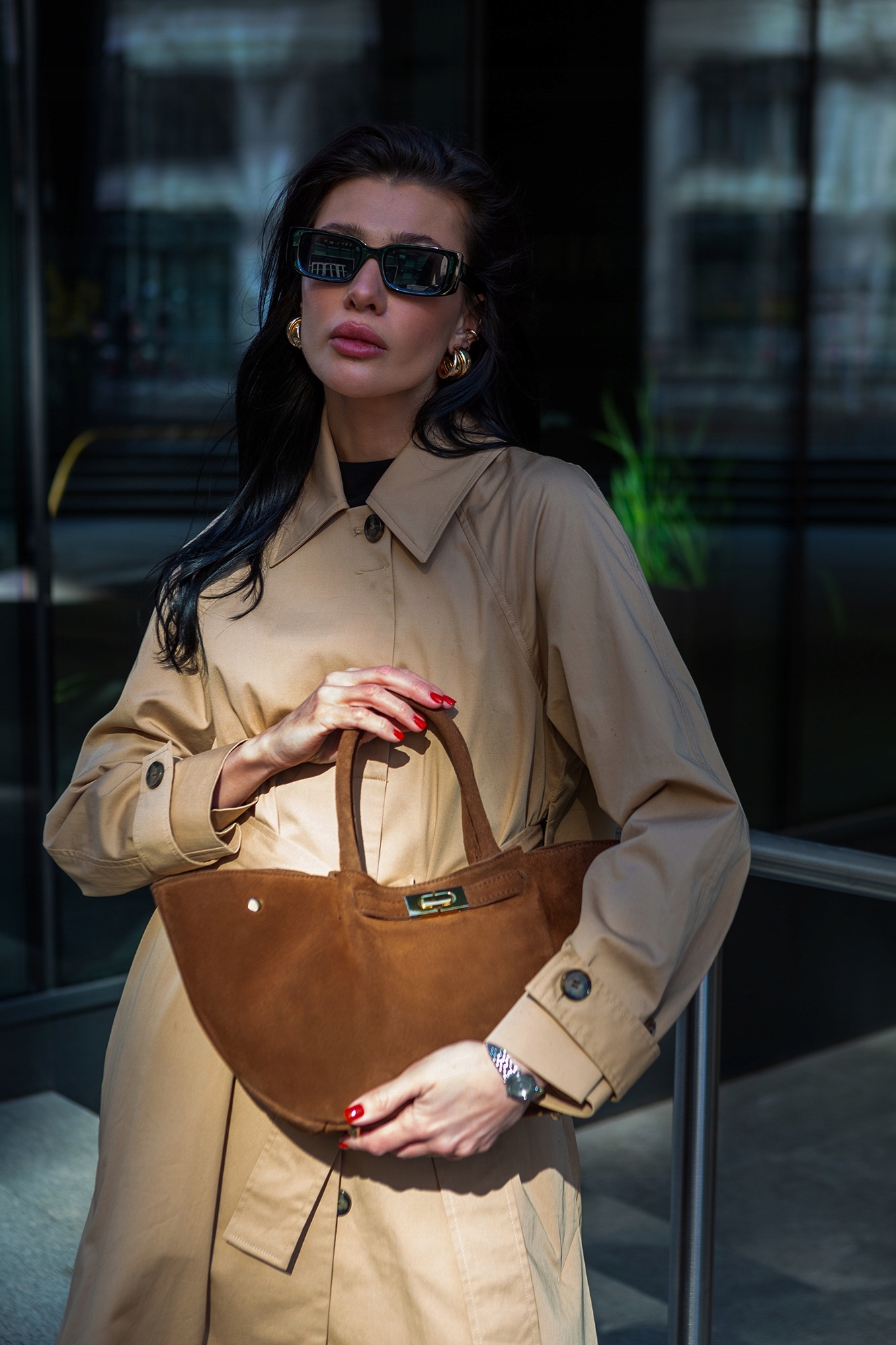 Dámská semišová kabelka Elsa-M Čokoládová