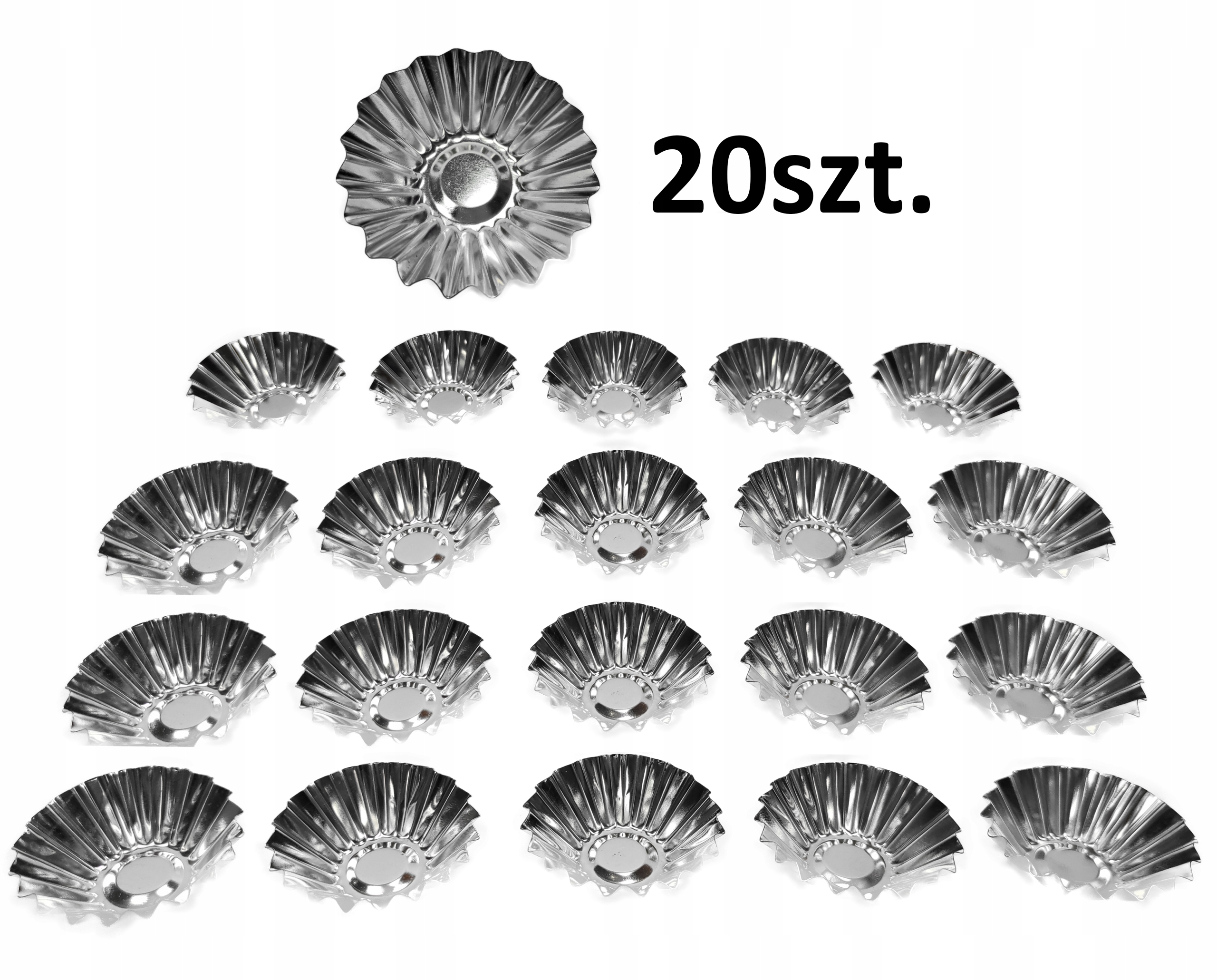

20 Szt Foremki Babeczki Muffiny 5 CM Karbowane Snb