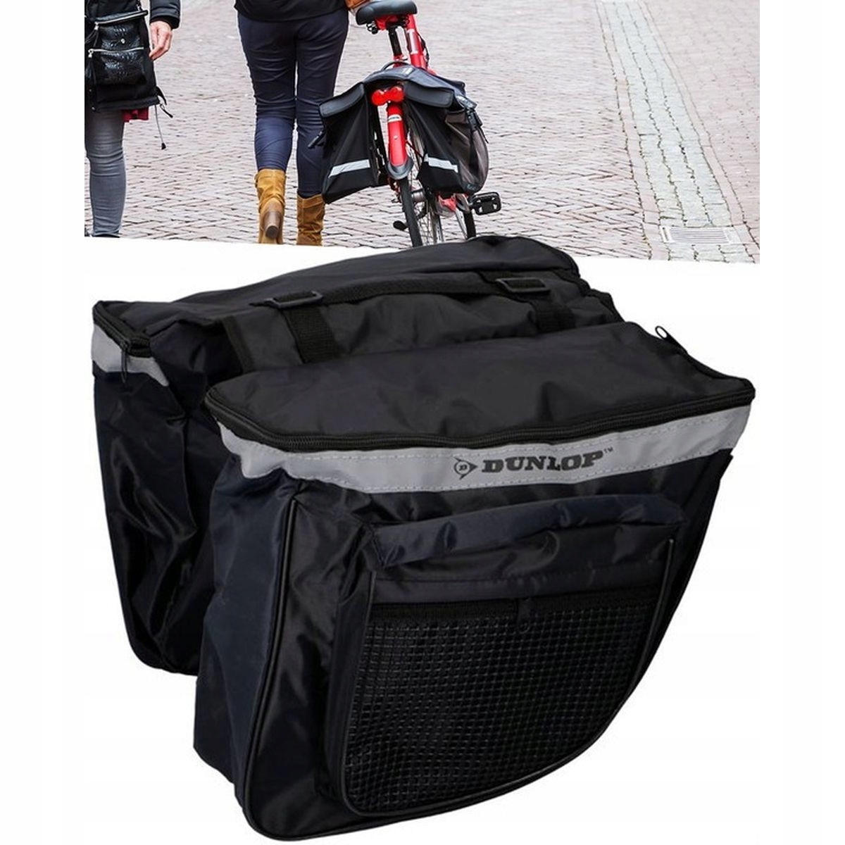 Torba Rowerowa Podwójna na Bagażnik Sakwa DUNLOP Pojemność 26 l
