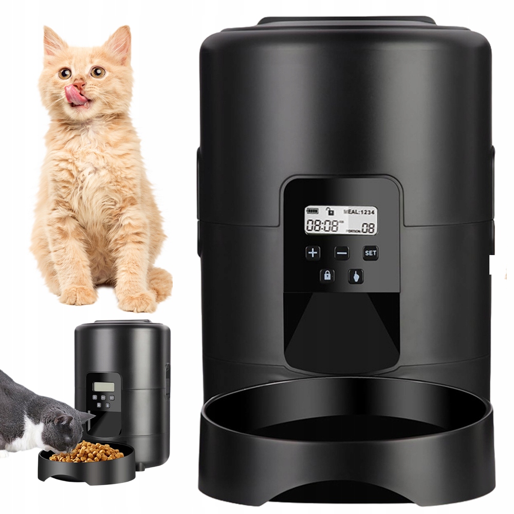 Levně Automatický Dávkovač Krmiva Pro Kočky S Dvojitým Napájením Množství Trvanlivost
