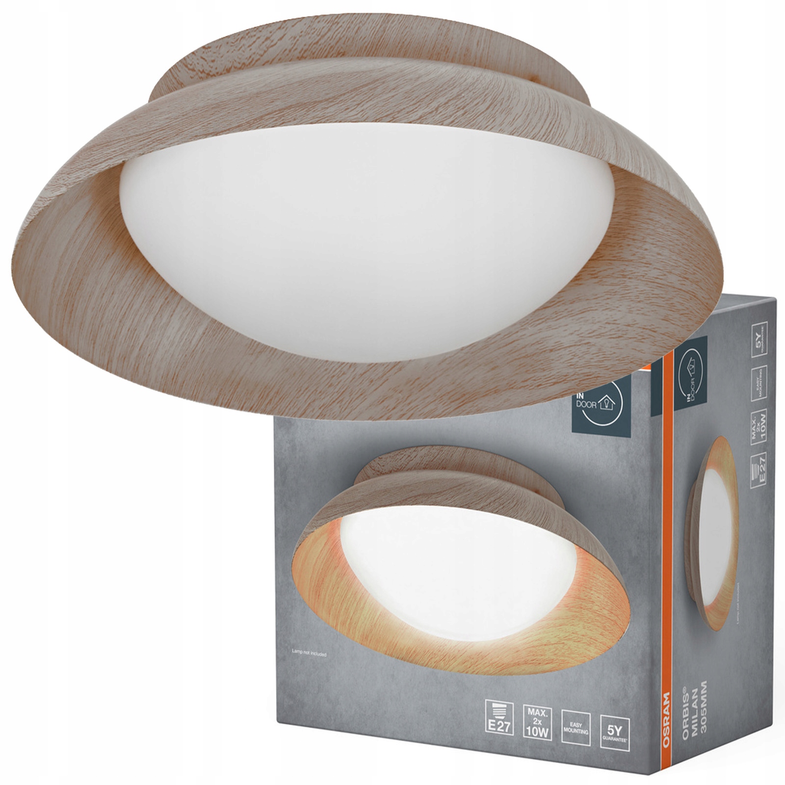 Stropné Svietidlo Led Nástenná lampa 2x E27 Hnedá Orbis Osram