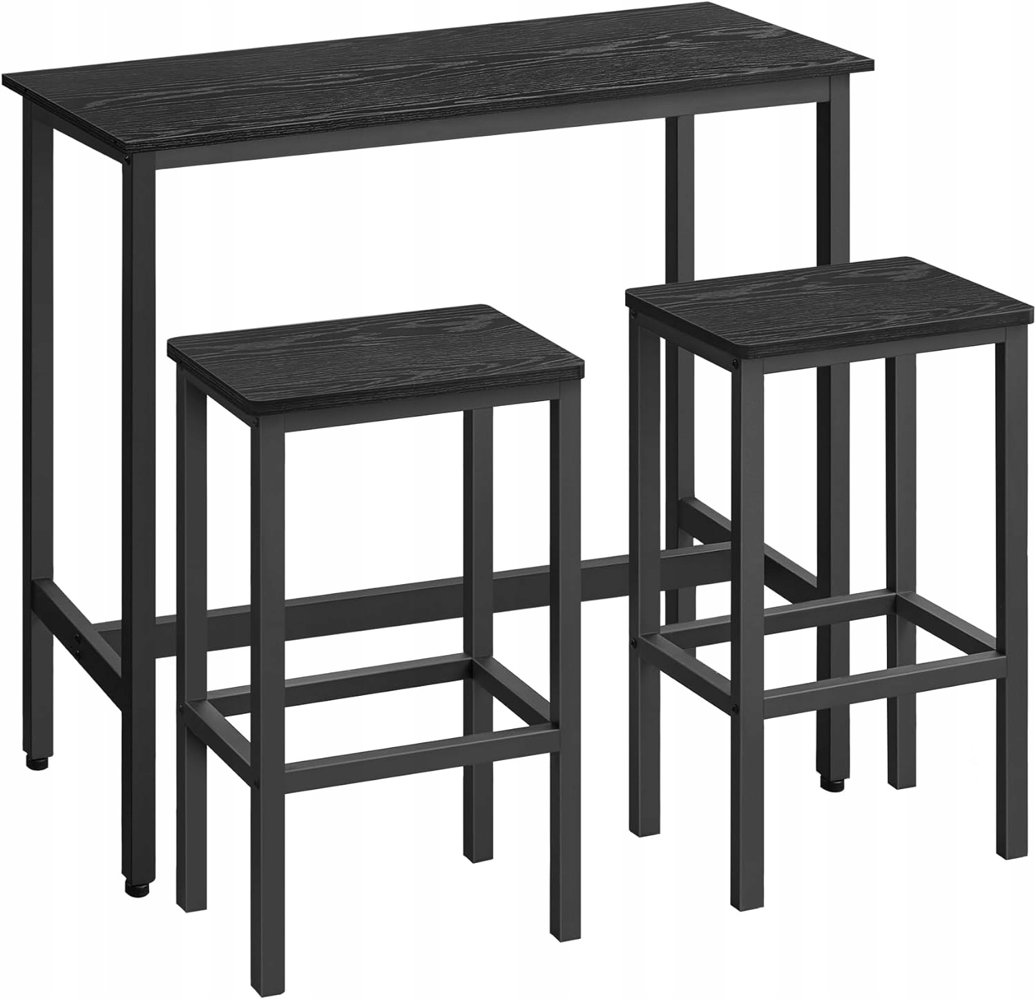 Sada Barových Stolků, Set, Stůl, 2 Židle, Vintage Styl, Černá Barva