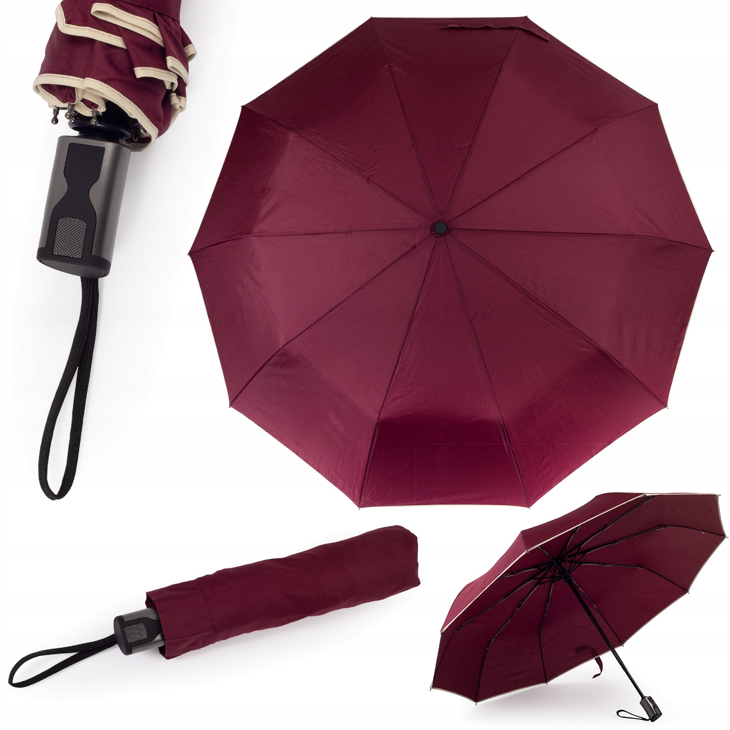 

Parasol automatyczny składany Bordowy