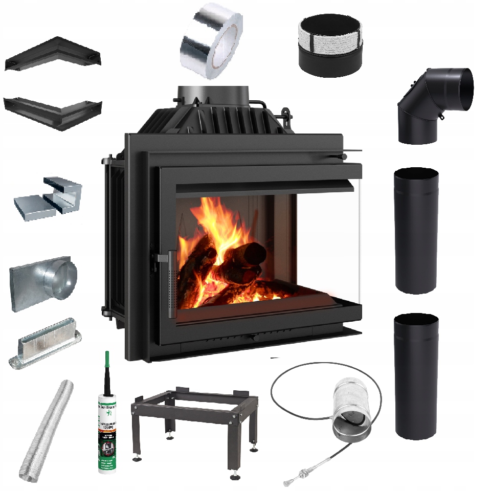 Krbová Vložka Rohová Krbová Litina Simple Pravá 8 Kw Eko Komplet