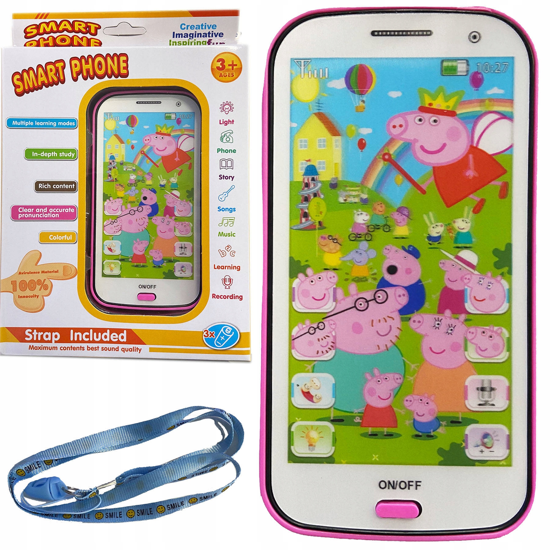 

Świnka Peppa Telefon Dotykowy 3D Smartfon Świeci