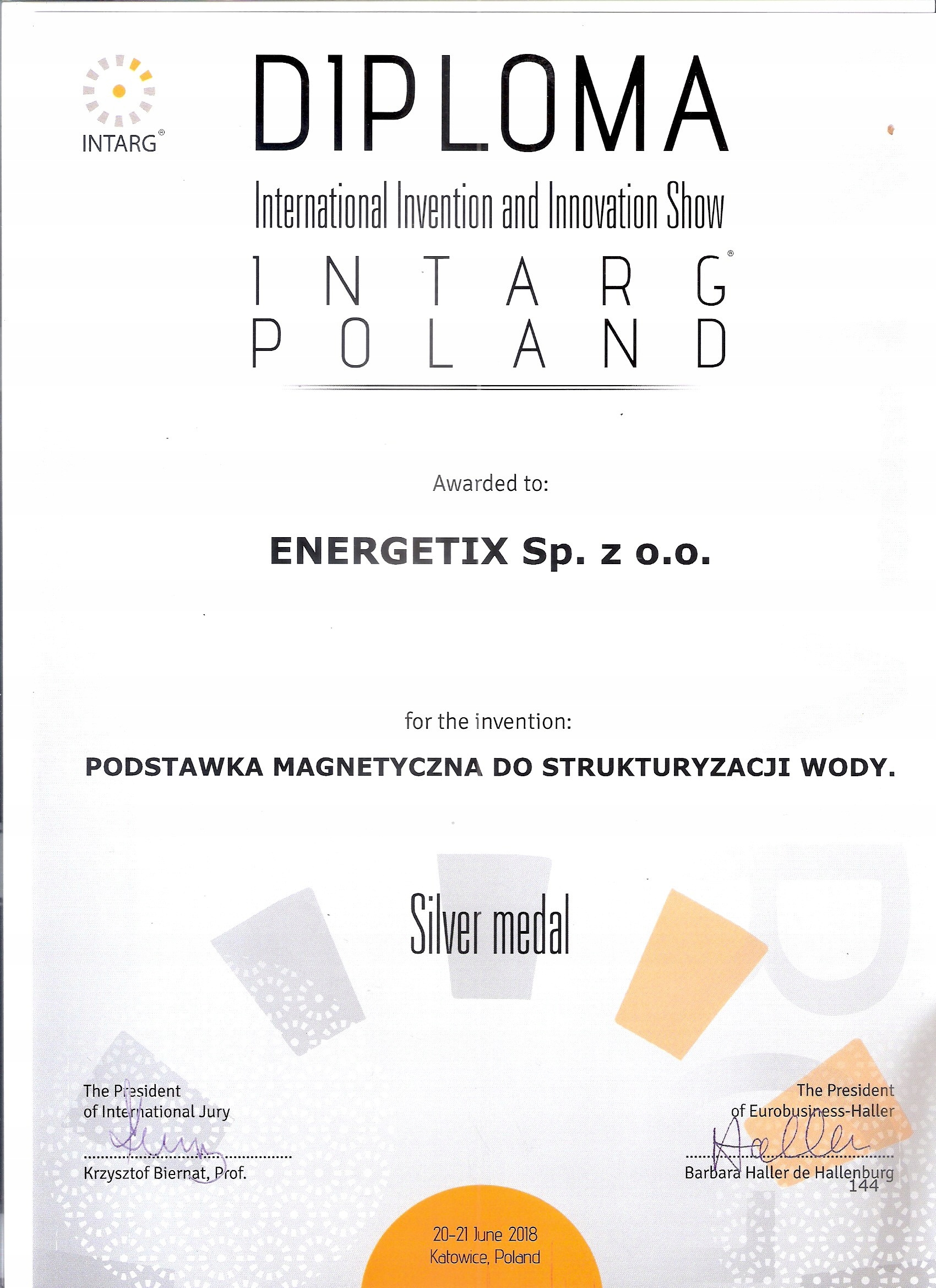 STRUKTURYZATOR WODY PODSTAWKA MAGNETYCZNA ENERGETIX ŻYWA WODA KWIAT ŻYCIA Model 3147-1 Kwiat Życia