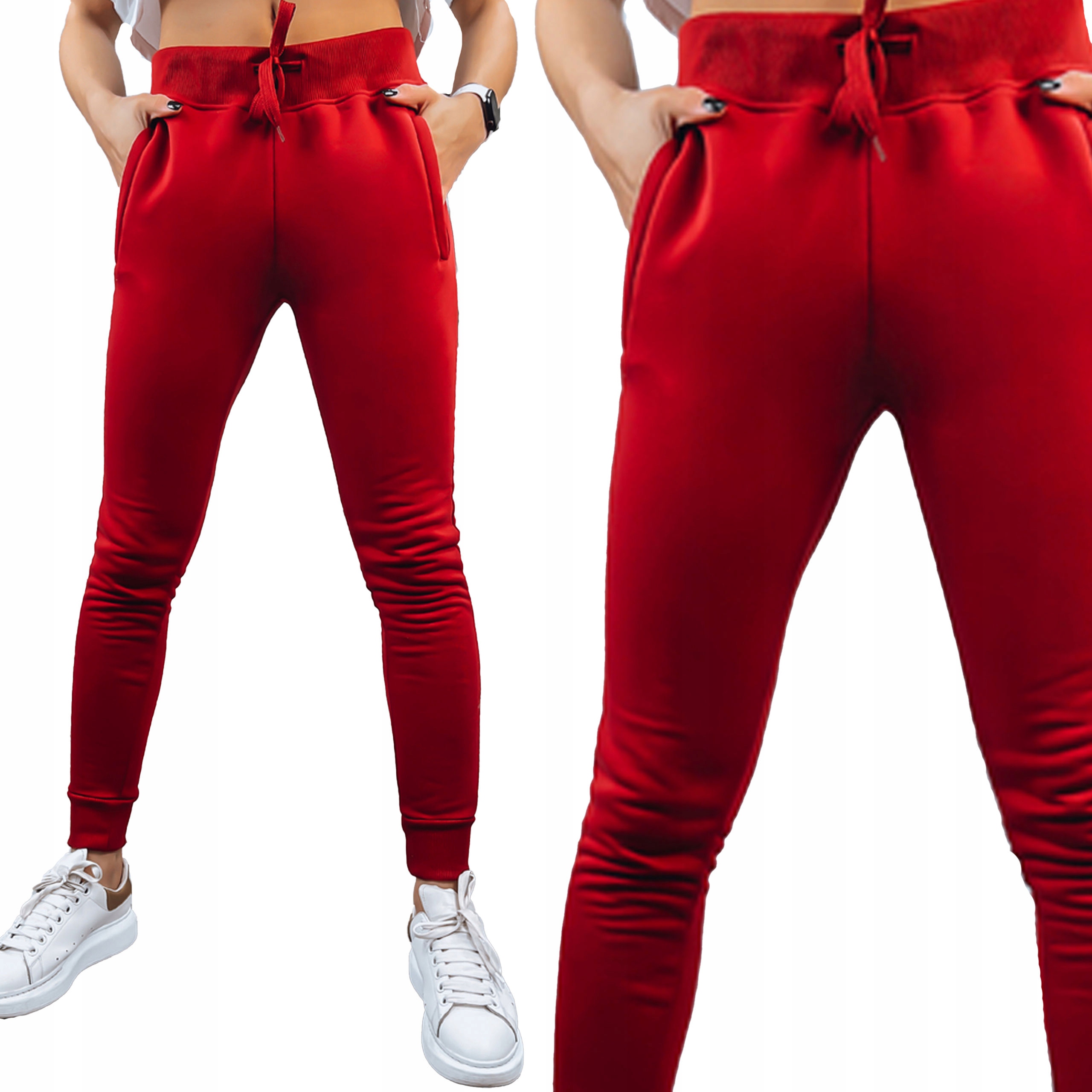 DAMSKIE SPODNIE DRESOWE GŁADKIE roz. XL