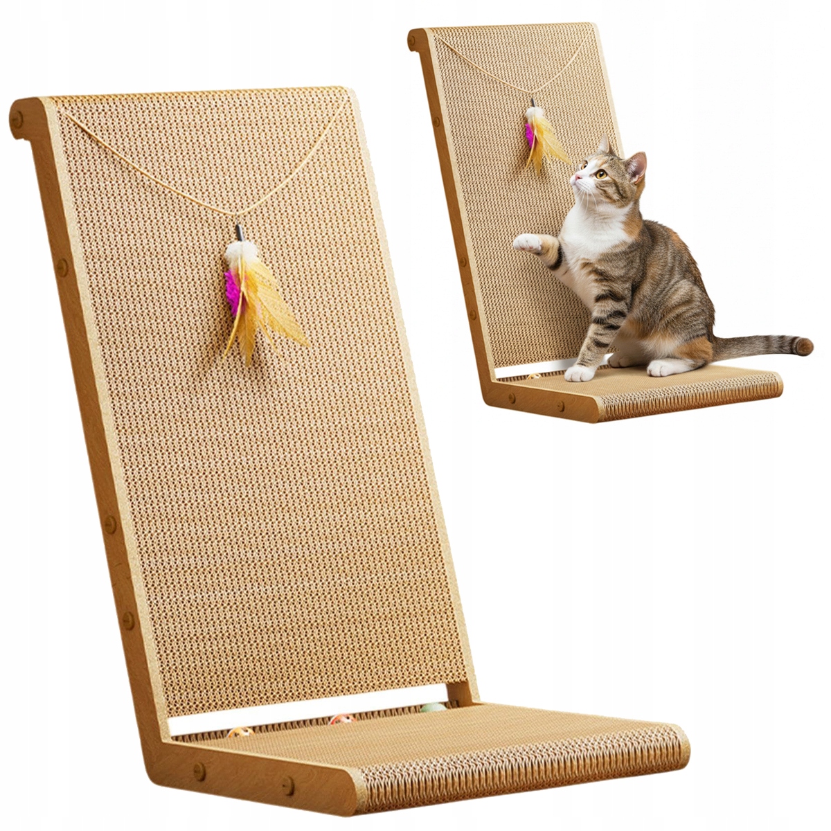 Levně Škrabadlo Pro Kočky Kočky Rohové Hračka Pelíšek Stabilní S Míčem