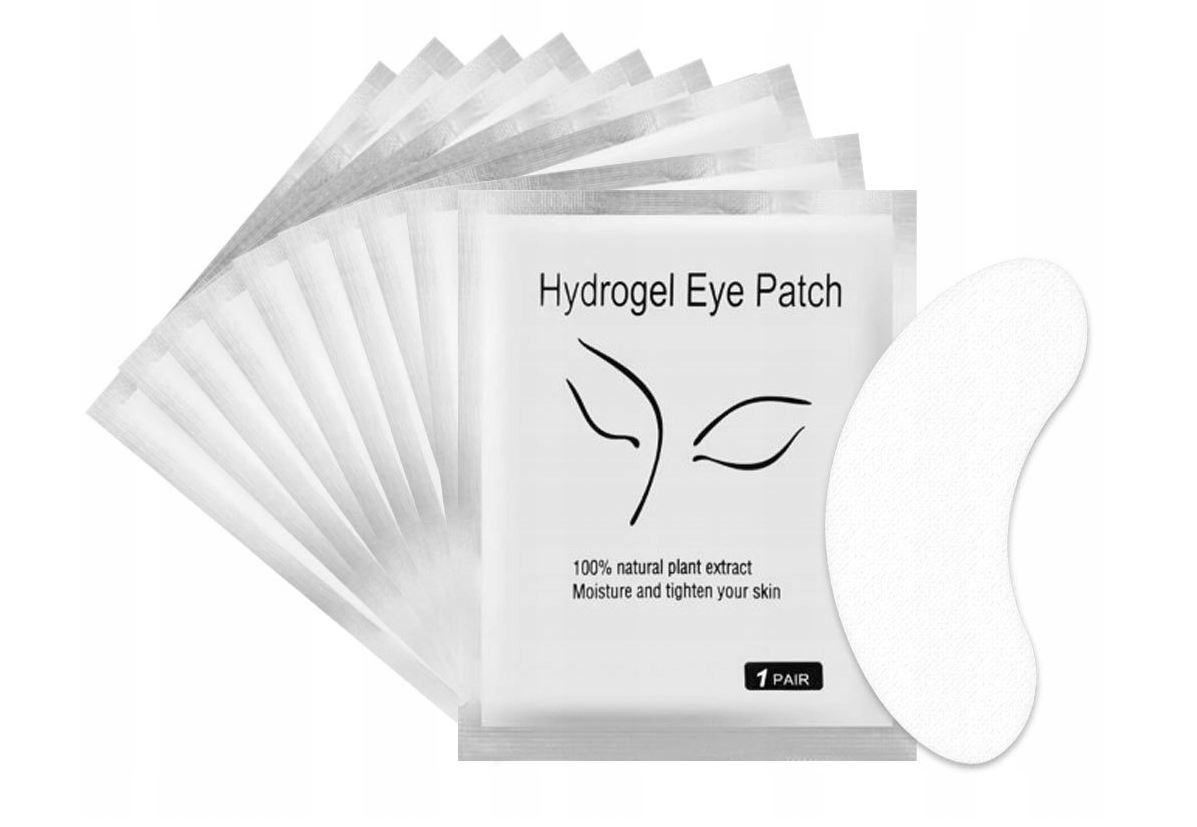 PŁATKI ŻELOWE POD OCZY DO PRZEDŁUŻANIA RZĘS x 100SZT srebrnE