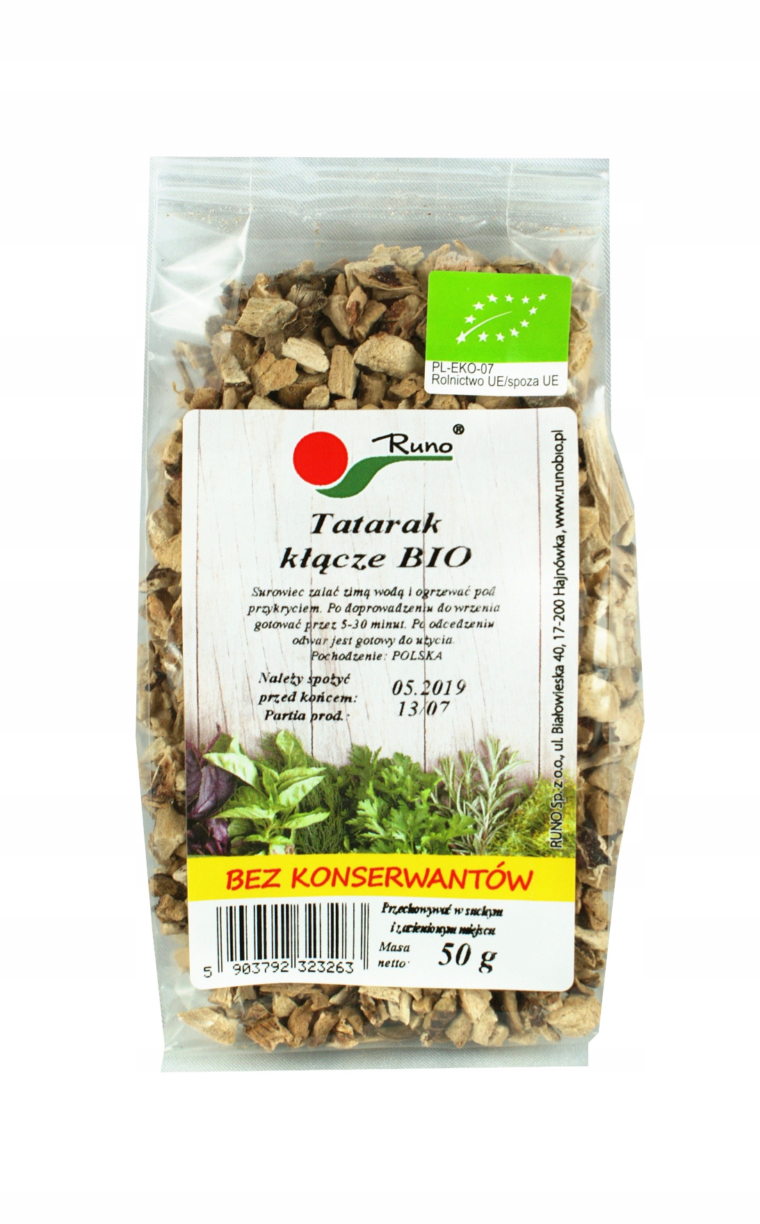 

Tatarak zwyczajny kłącze Bio 50g Runo Ekologiczny