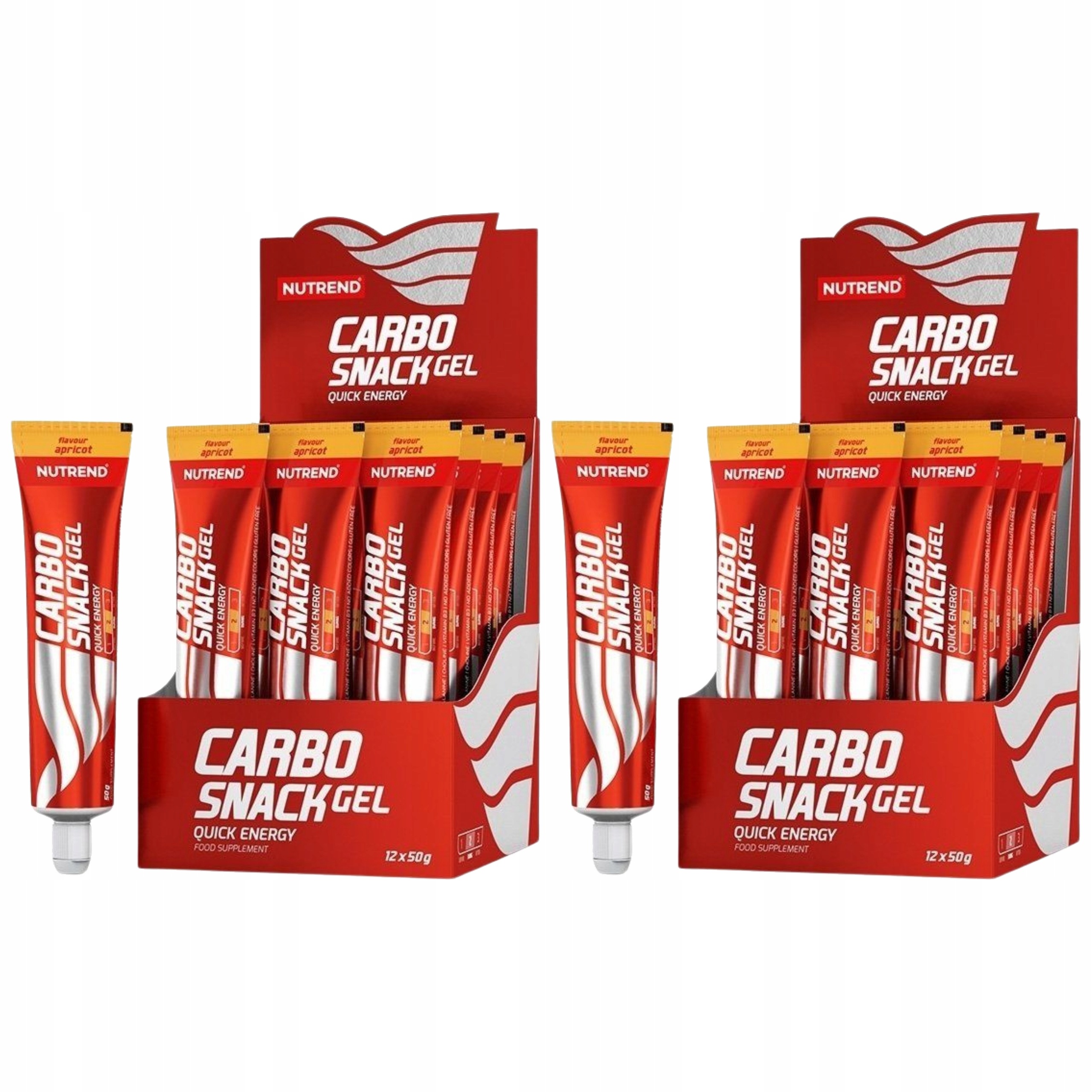 2x Energetický Gel Nutrend Carbosnack 12x50g Jablko Beta-Alanin Trénink