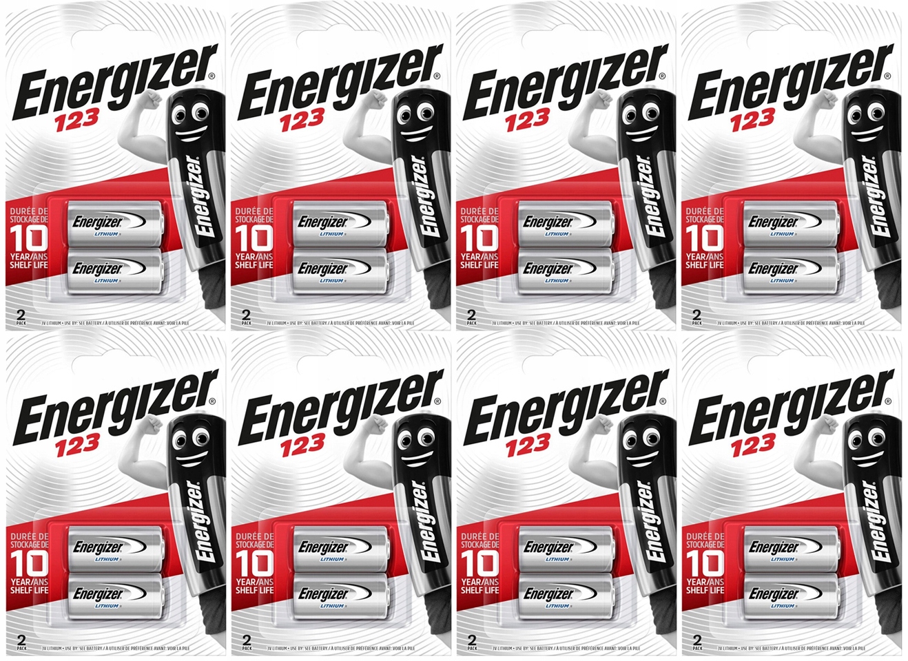 16x Lithiová Baterie CR123A CR123 DL123 3V Energizer