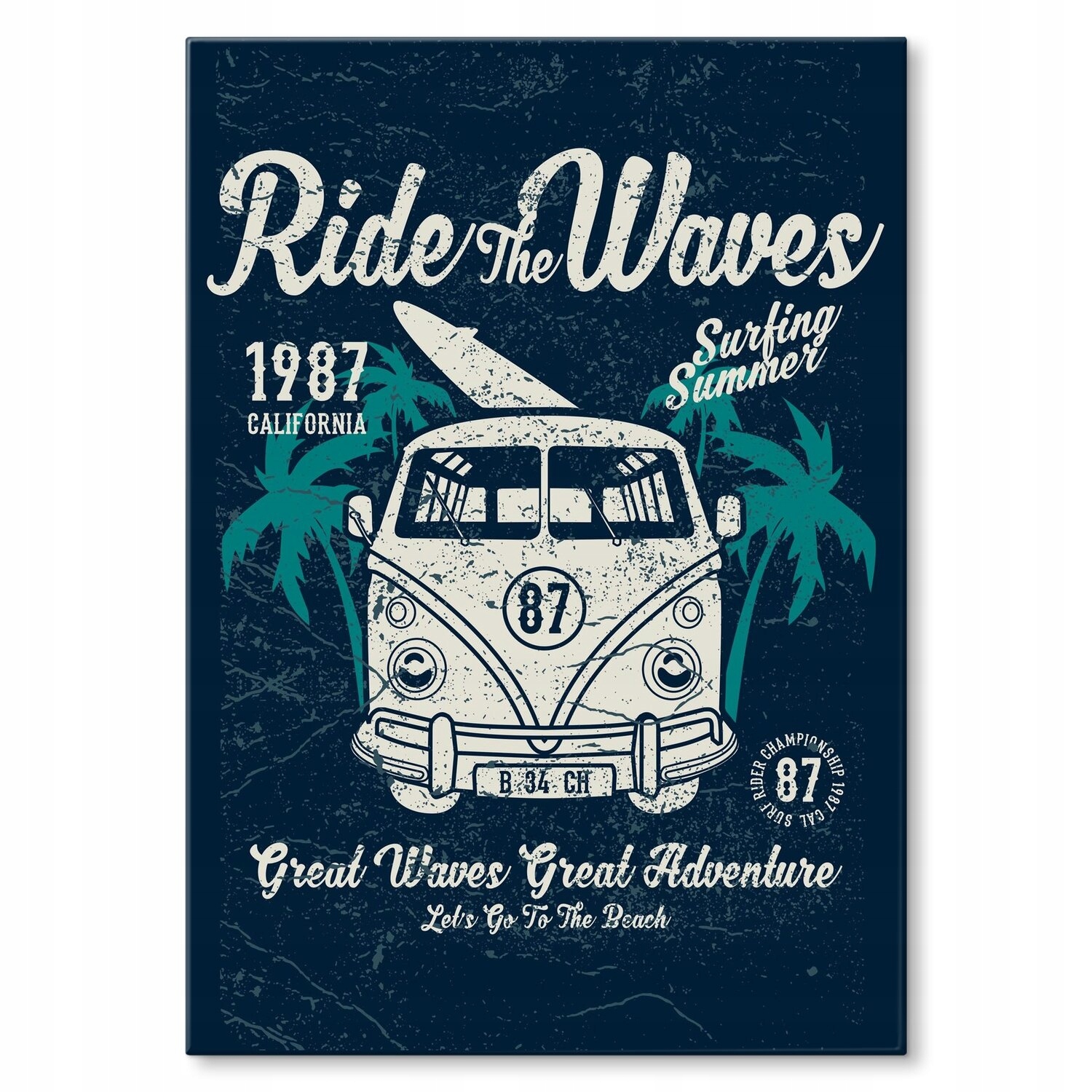 Kovový plakát Ride the waves Dárek 42 x 59 cm